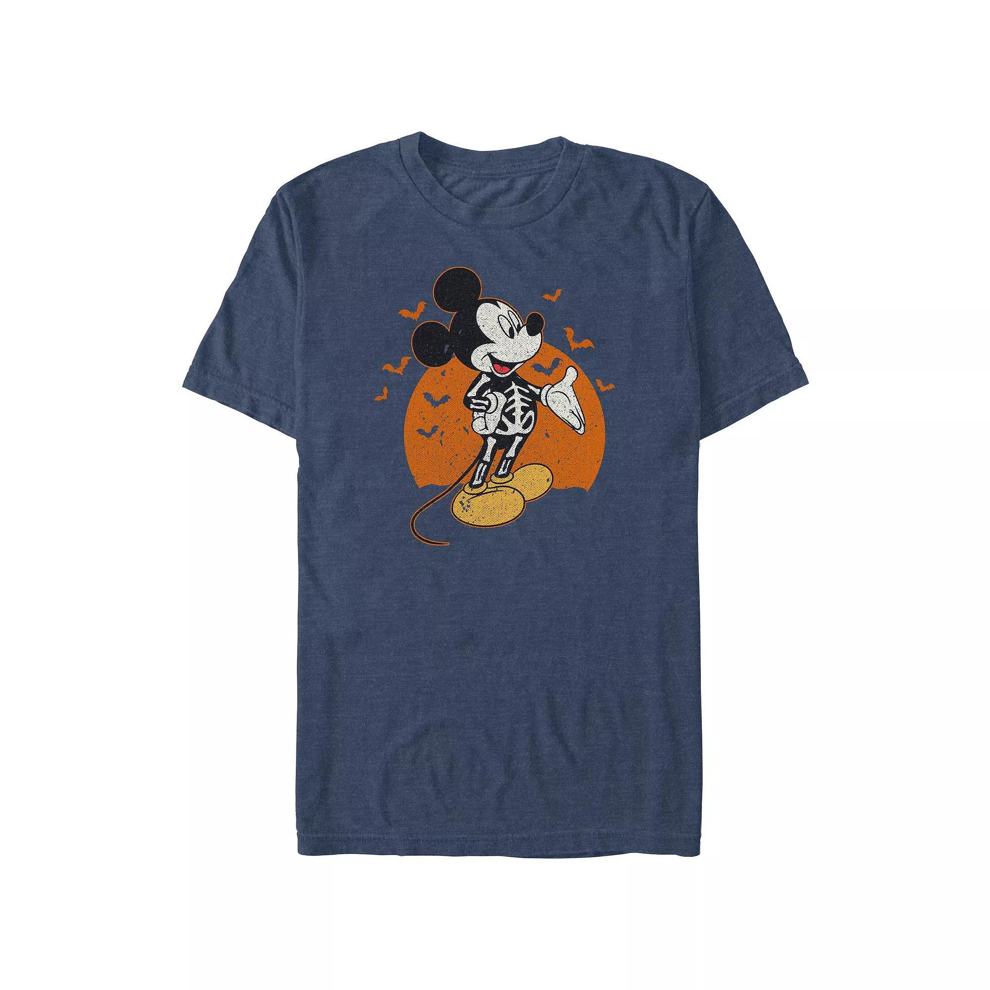 Disney's Mickey Mouse Skeleton Costume Men's Graphic Tee, Size: 4XL Tall, Navy Grey Product Image