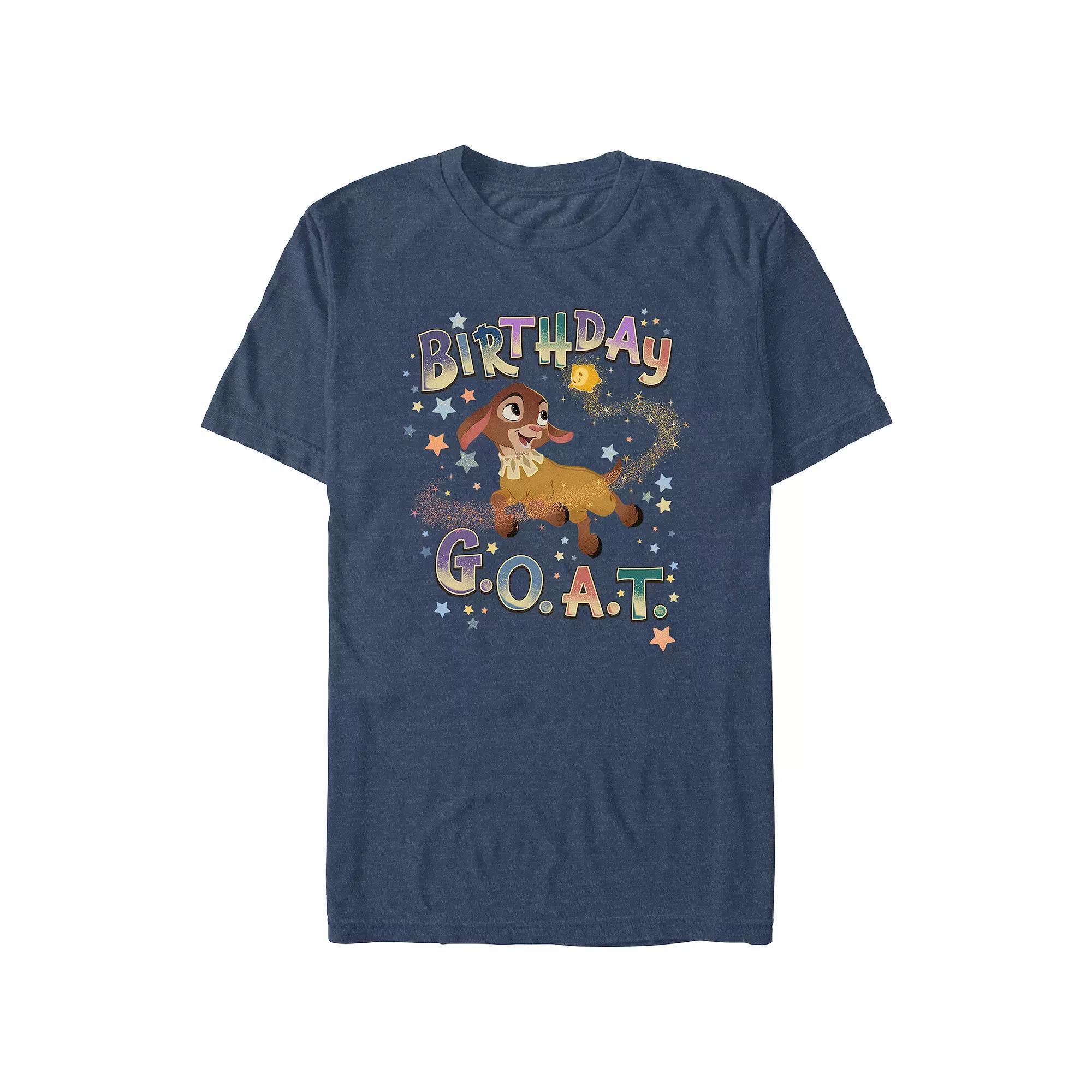 Men's Wish Birthday G.O.A.T. Graphic Tee, Size: Medium, Navy Grey Product Image