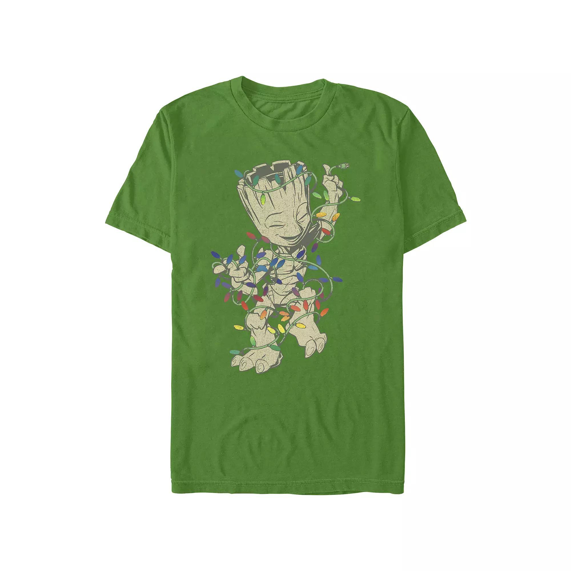 Men's Marvel Guardians Of The Galaxy Groot Christmas Dance Graphic Tee, Size: Large, Kelly Product Image
