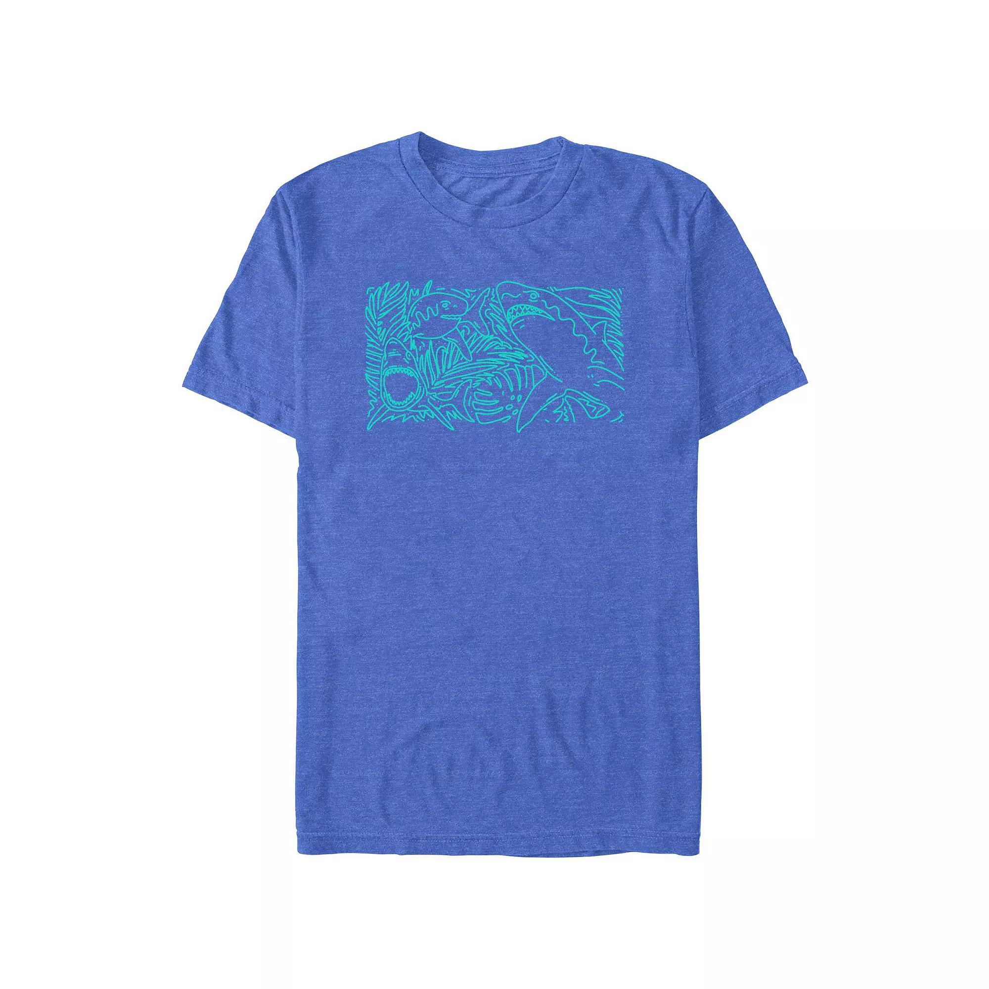 Men's Tropical Shark Graphic Tee, Size: XL, Black Product Image