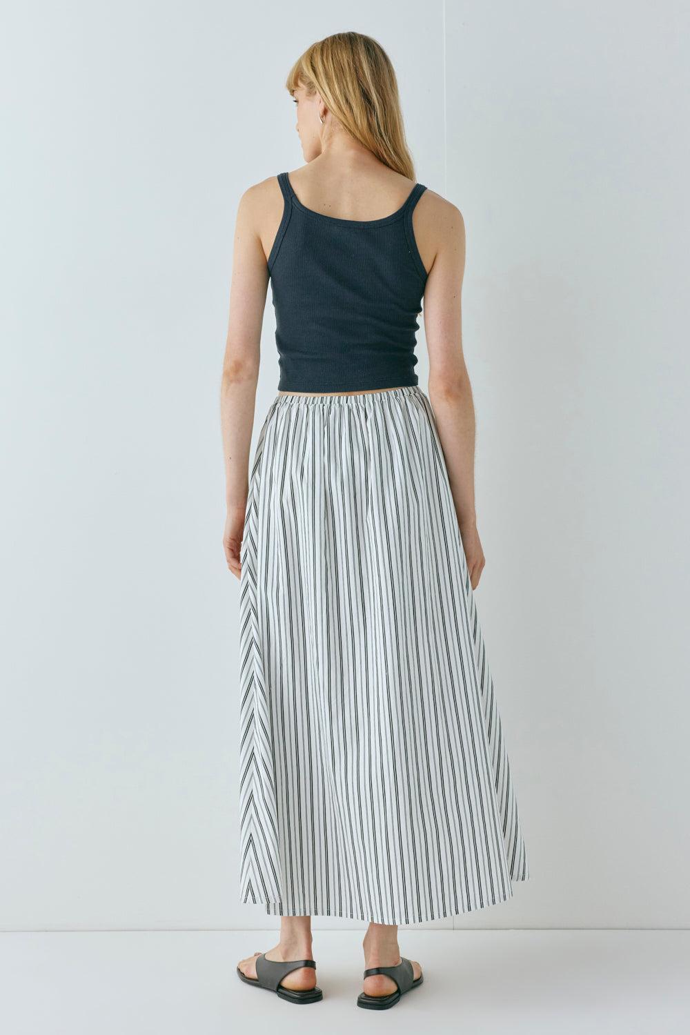 Solara Midi Skirt Black Stripe Product Image