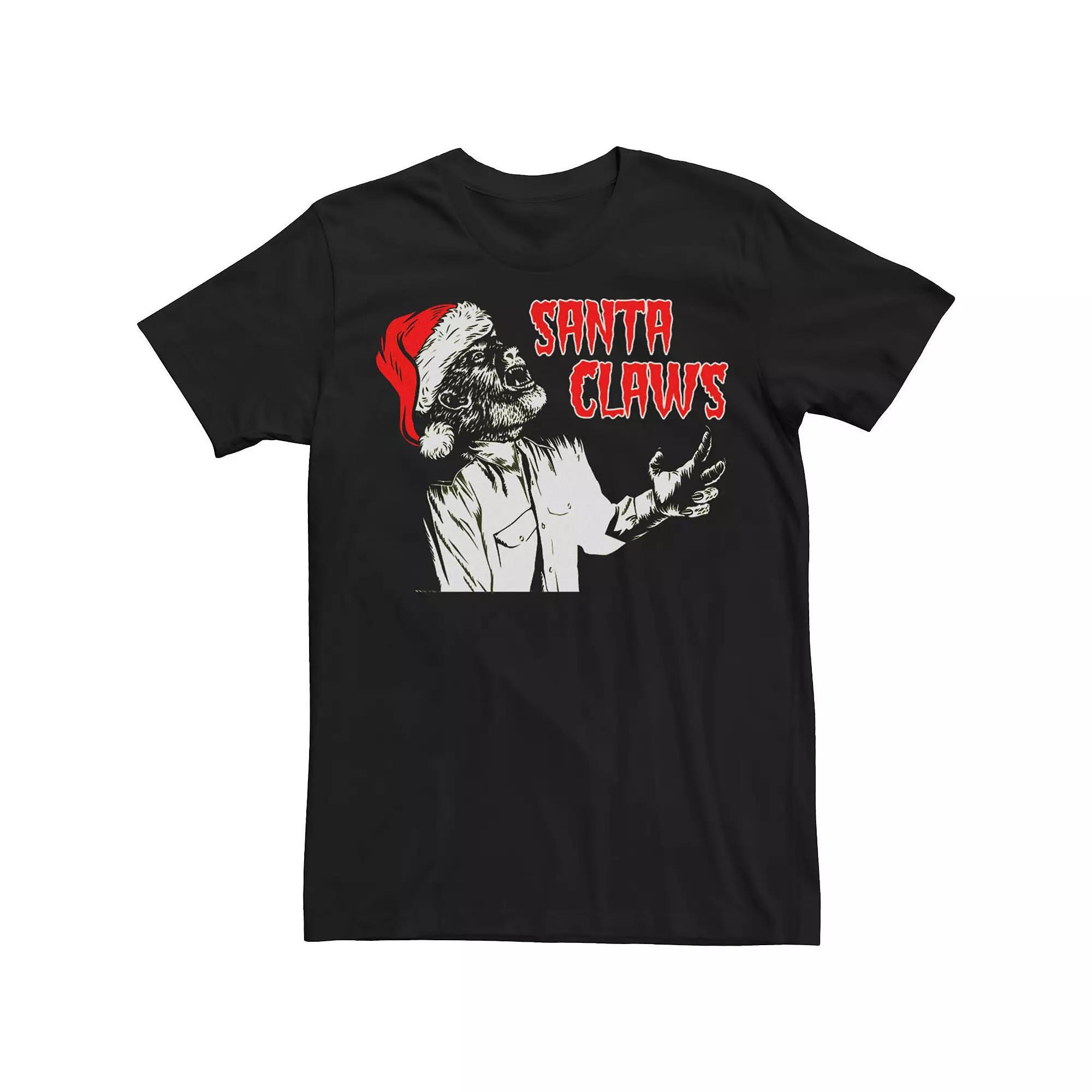 Men's Universal Monsters Werewolf Santa Claws Tee, Size: Medium, Black Product Image