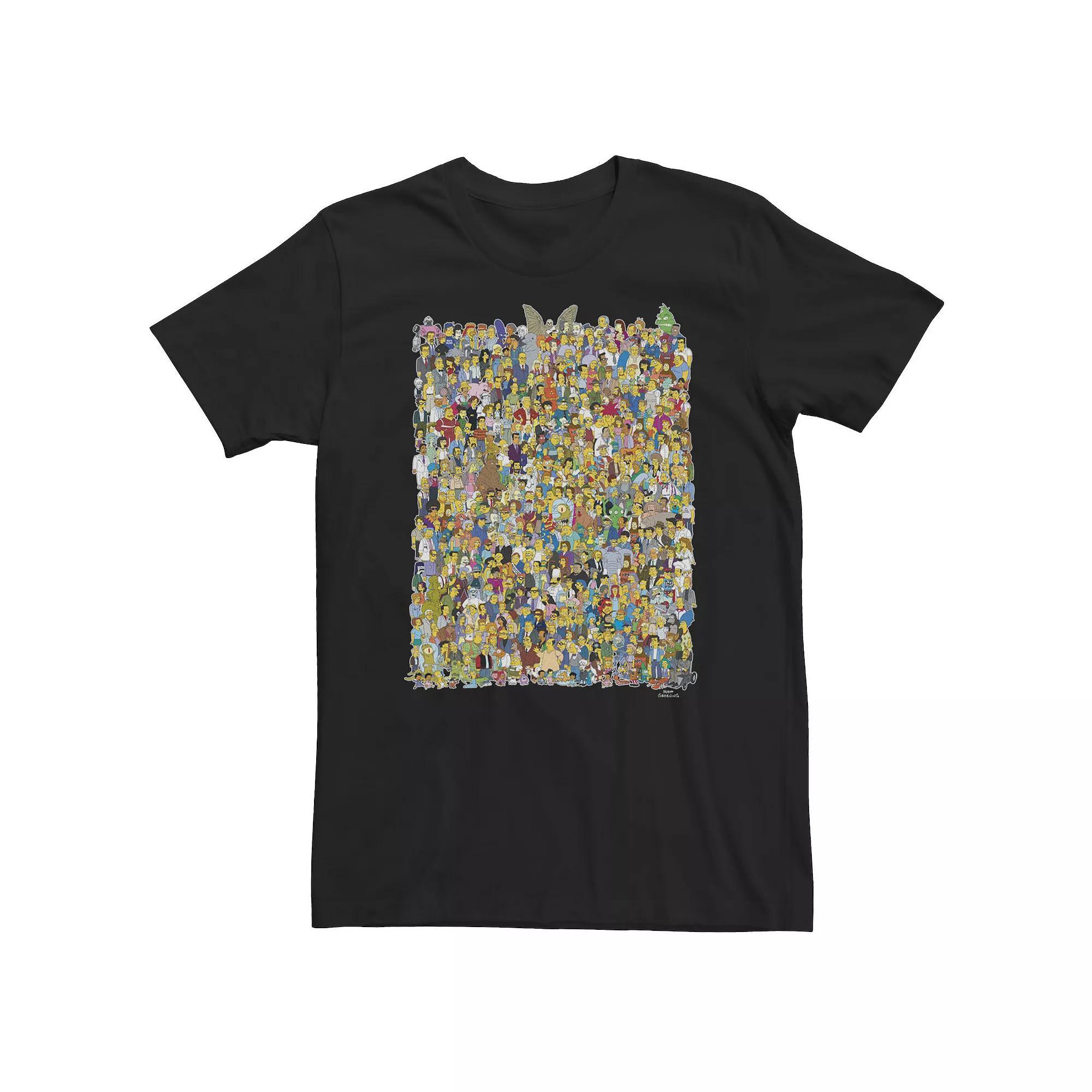 Big & Tall The Simpsons All Of Springfield Poster Tee, Men's, Size: 3XL, Black Product Image