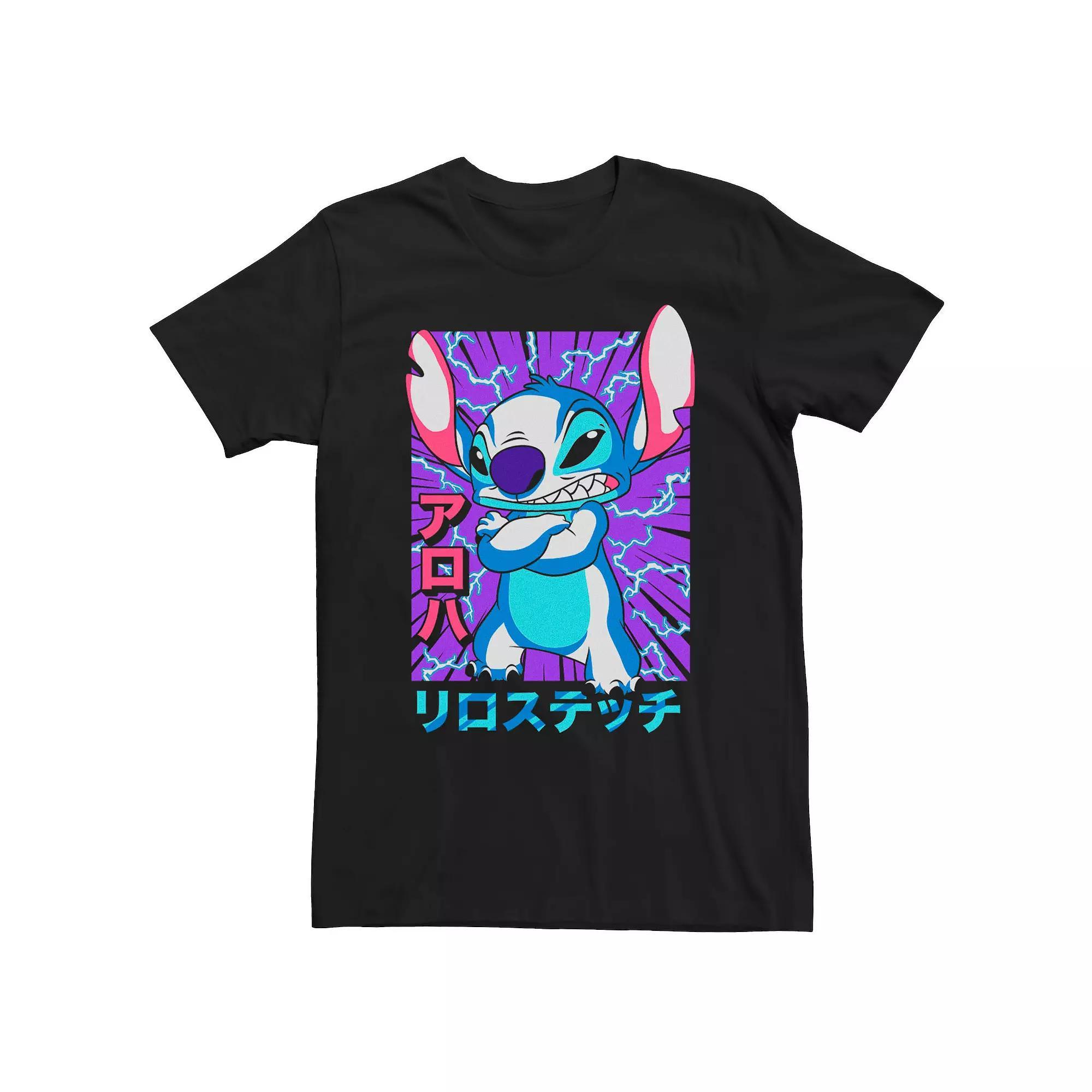 Big & Tall Disney's Lilo And Stich Angry Pose Bolt Tee, Men's, Size: 4XL Tall, Black Product Image
