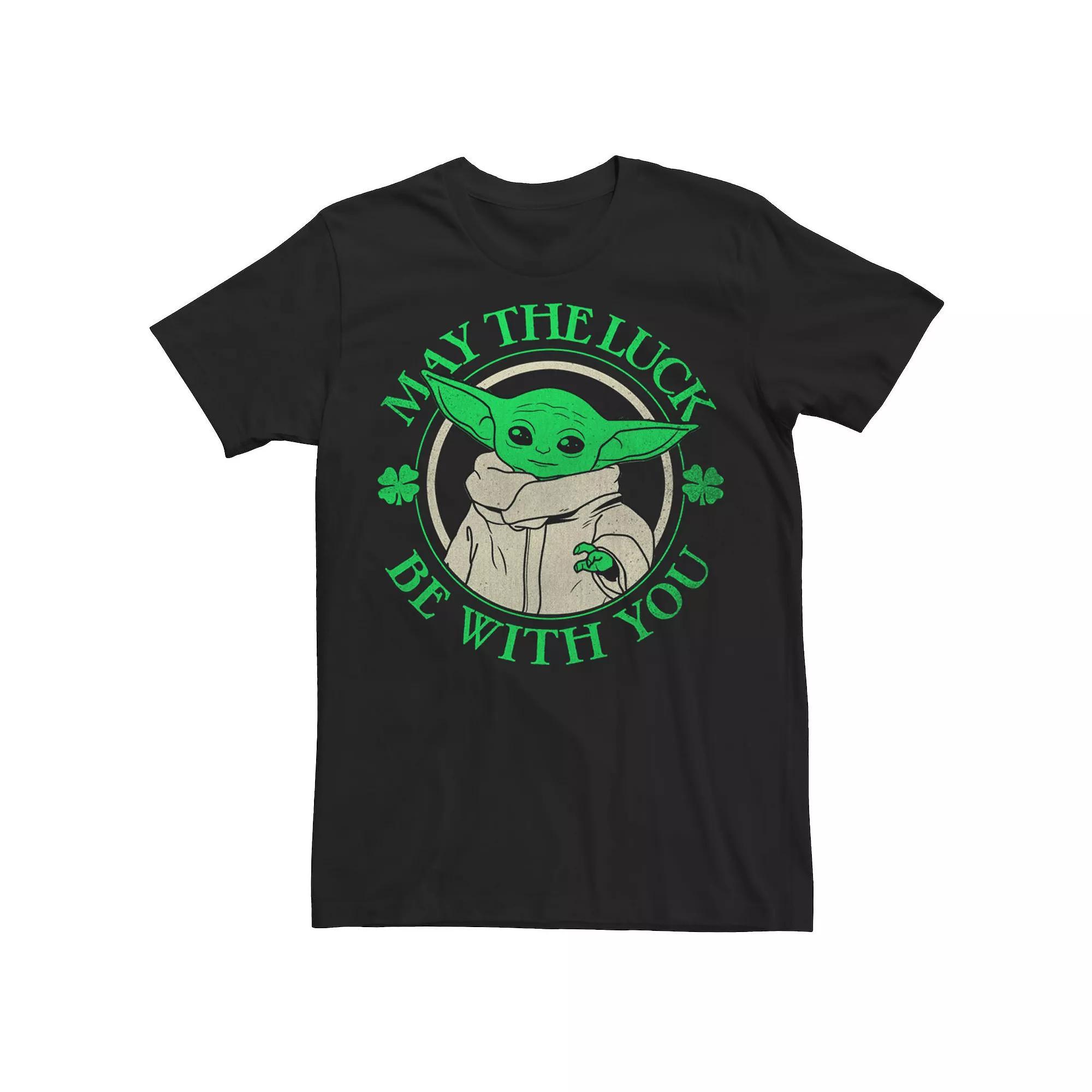 Men's Star Wars The Mandalorian Luck Grogu St. Patrick Day Tee, Size: XXL, Black Product Image