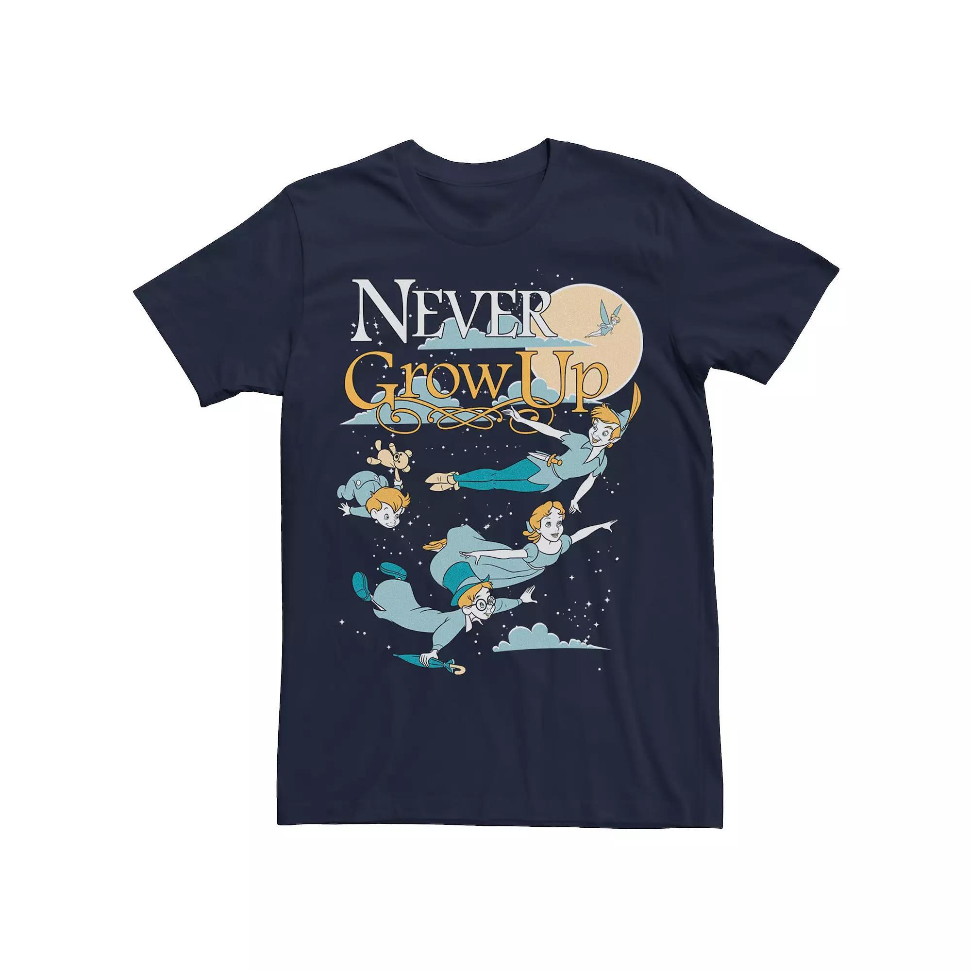 Men's Peter Pan Never Grow Up Graphic Tee, Size: 3XL, Blue Product Image