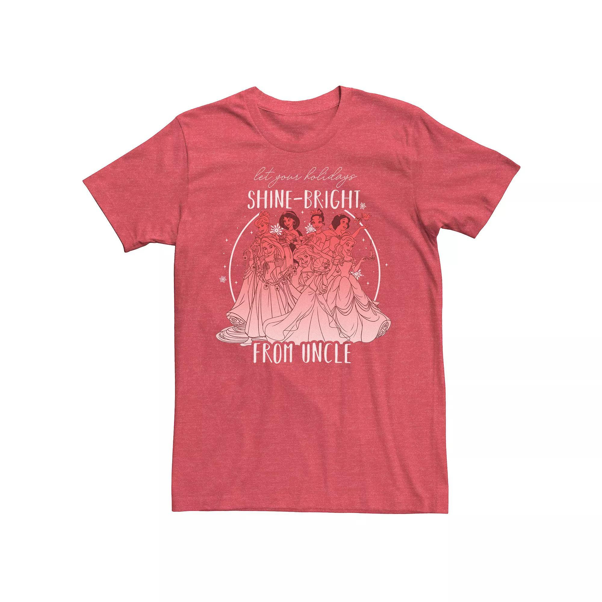 Men's Disney Princesses Shine Bright Uncle Tee, Size: XXL, Red Grey Product Image