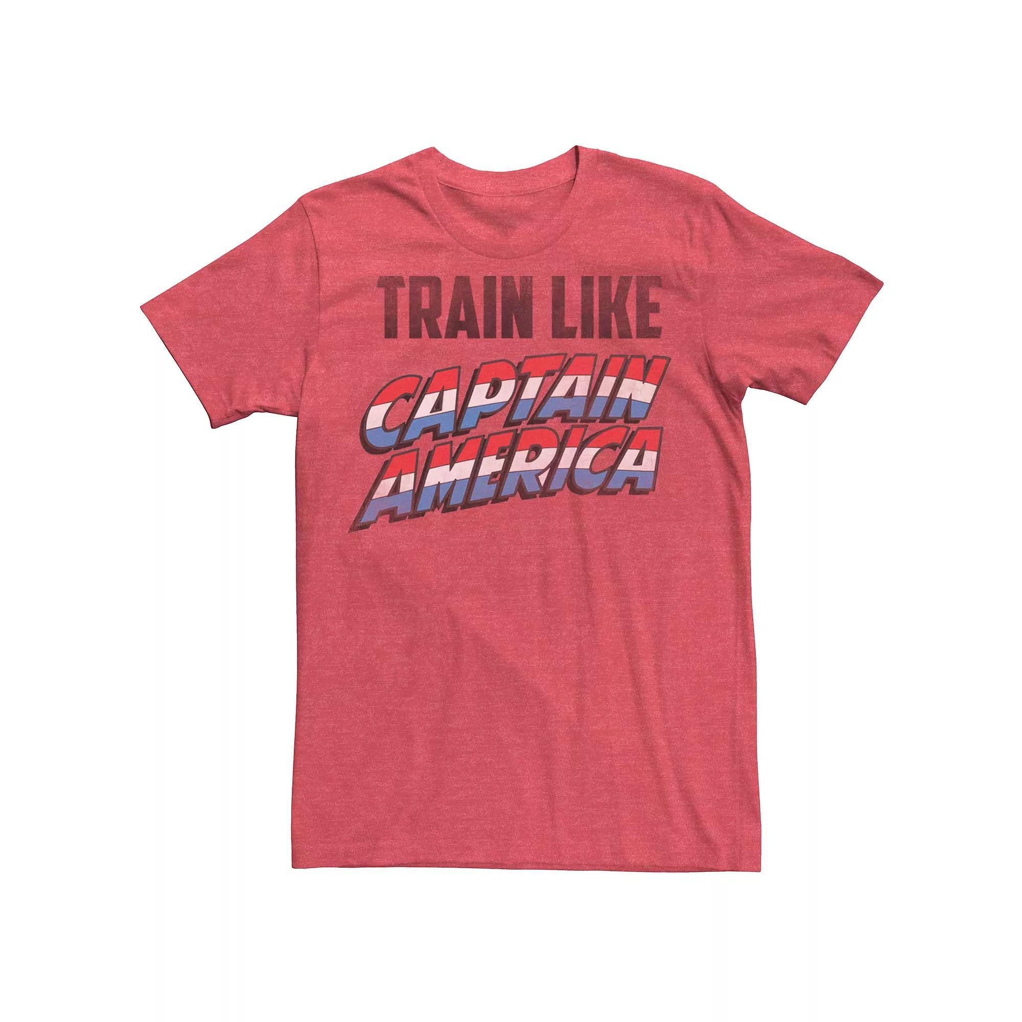 Men's Marvel's Train Like Captain America Tee, Size: Medium, Red Grey Product Image
