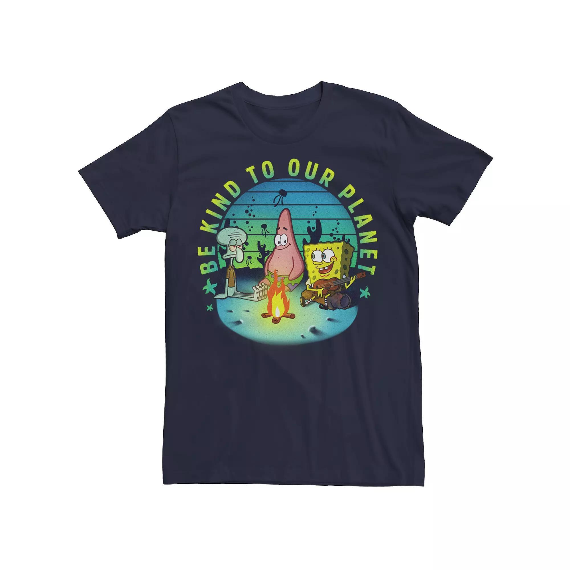 Men's Nickelodeon SpongeBob SquarePants Be Kind To Our Planet Campfire Tee, Size: Medium, Blue Product Image