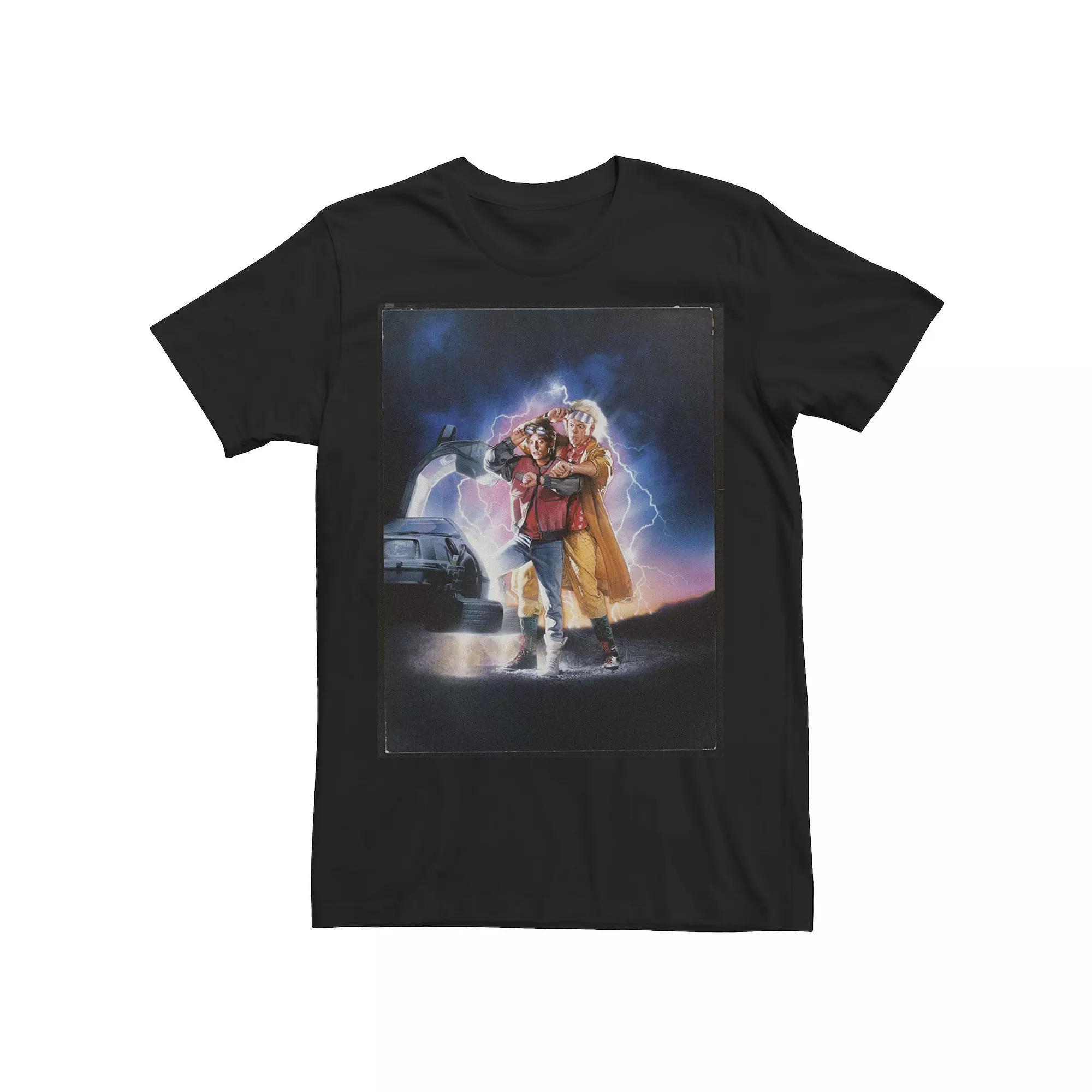 Men's Back To The Future Time Travel Movie Poster Tee, Size: 3XL, Black Product Image