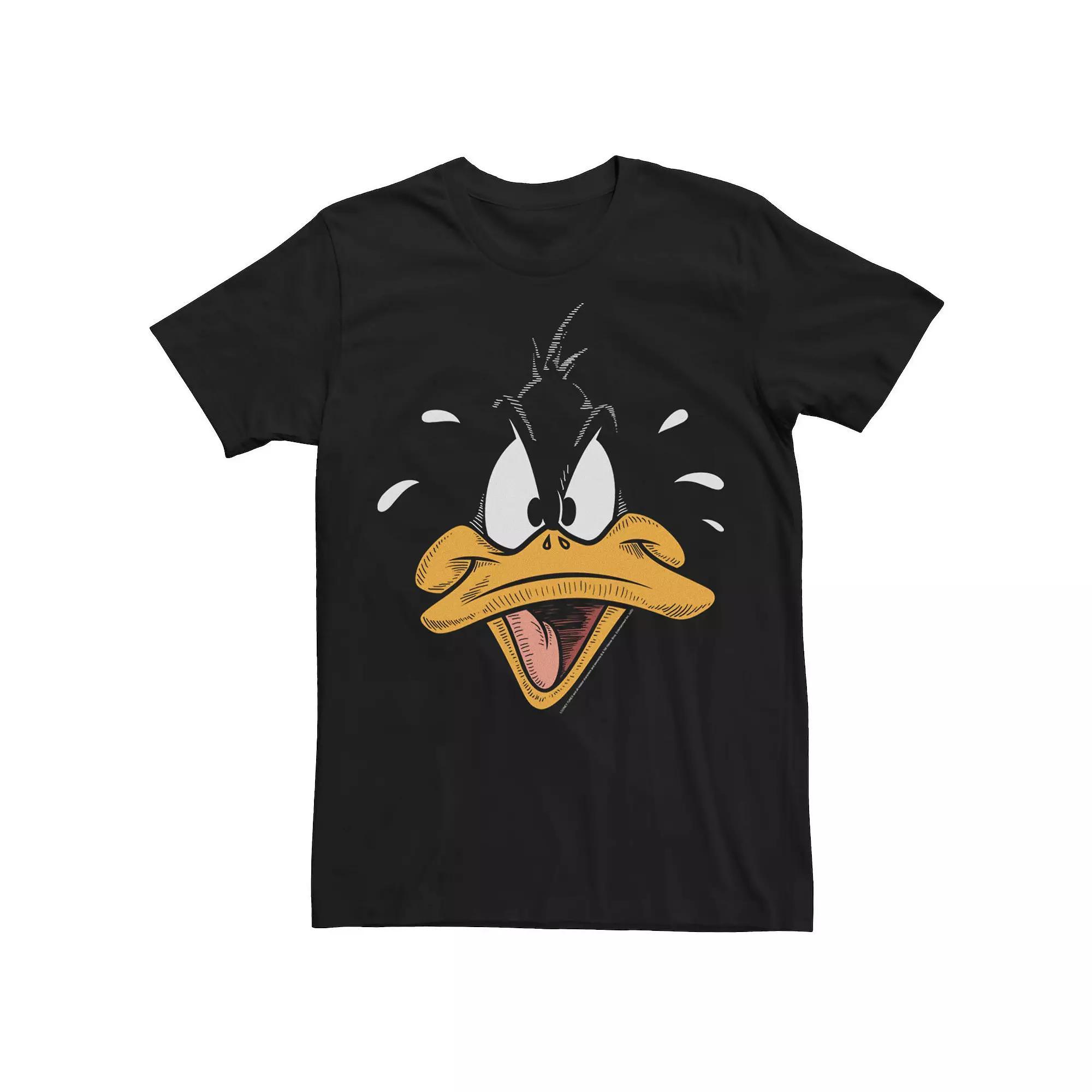 Men's Looney Tunes Daffy Duck Big Face Tee, Size: 3XL, Black Product Image