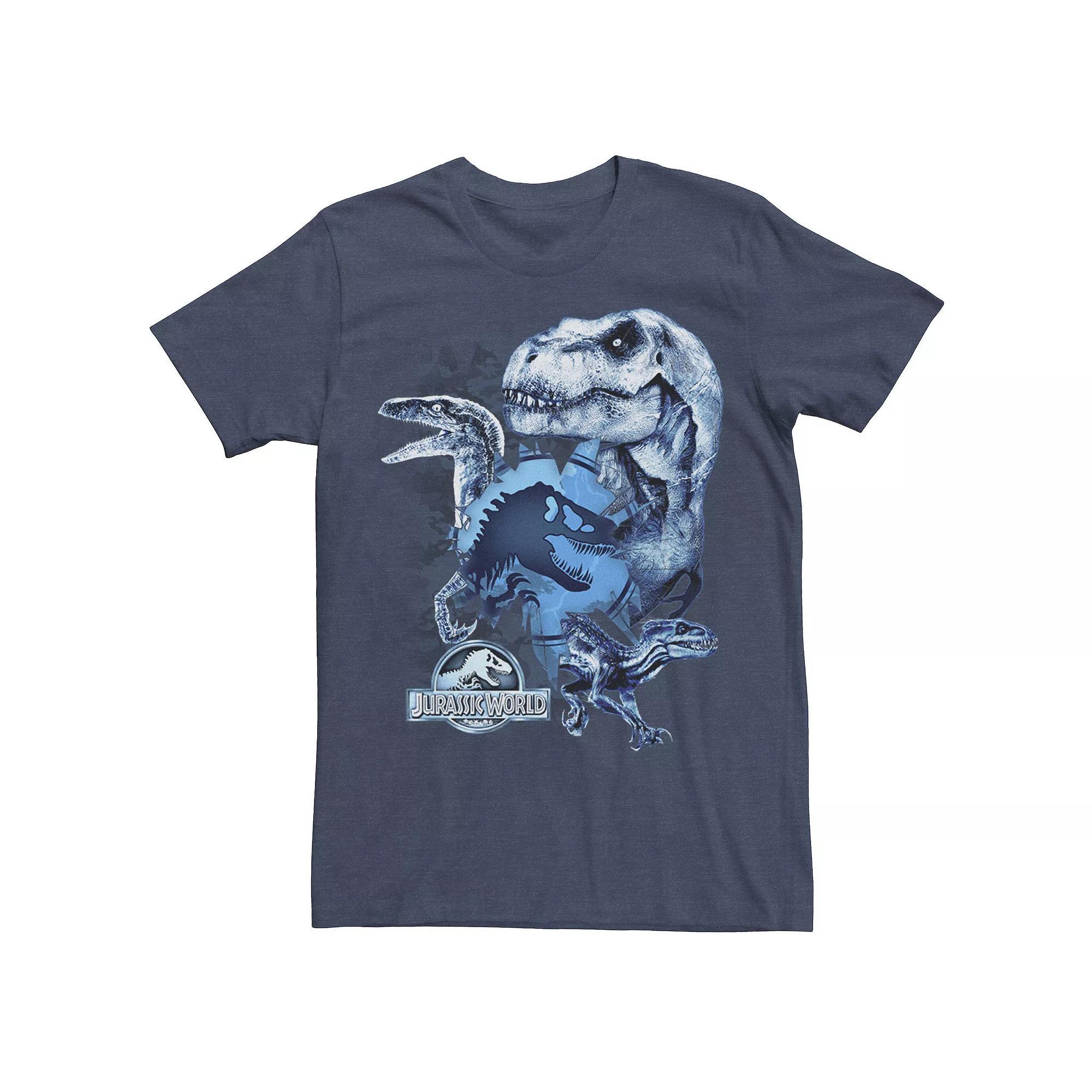 Men's Jurassic World Two T-Rex Squad Camo Shatter Tee, Size: XXL, Royal Grey Product Image