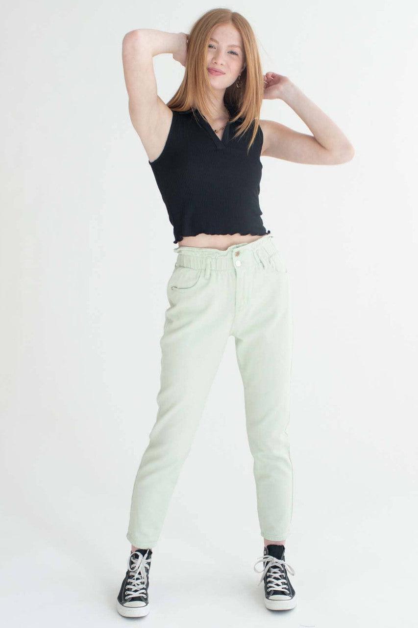 Black Ribbed Sleeveless Polo Product Image