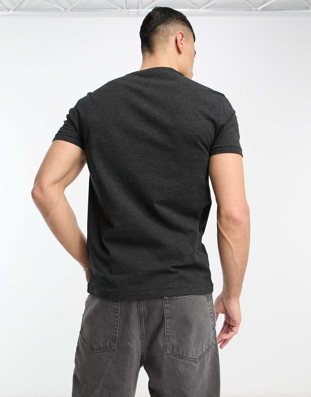 Polo Ralph Lauren icon logo T-shirt custom fit in black heather Product Image