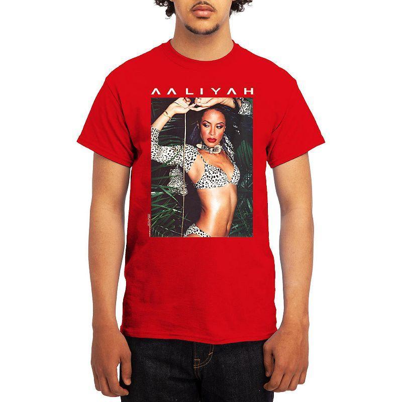 Men's Aaliyah Animal Print Modern Tee, Size: Small, Grey Red Product Image