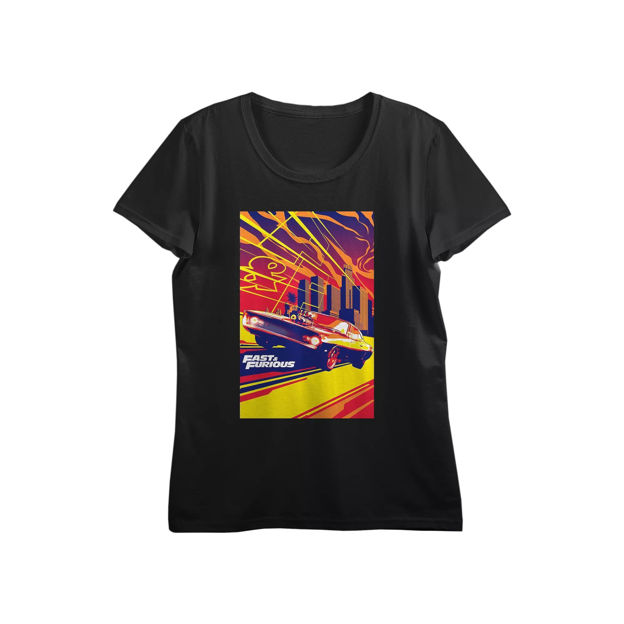 Juniors' Fast & Furious Dodge Poster Graphic Tee, Women's, Size: Small, Black Product Image