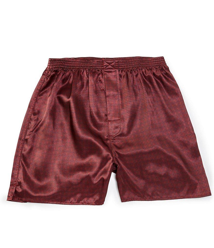 Roundtree & Yorke Mini Plaid Print Charmeuse Lounge Jam Shorts Product Image
