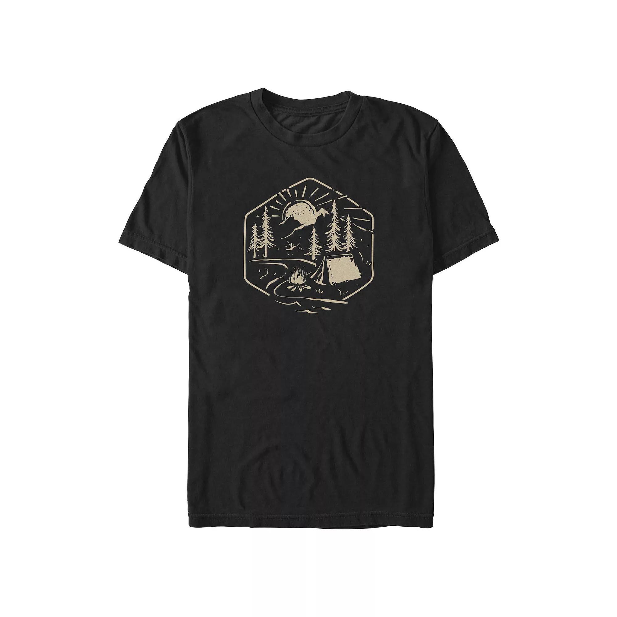 Big & Tall Mountain Camp Site Graphic Tee, Men's, Size: 5XL, Black Product Image