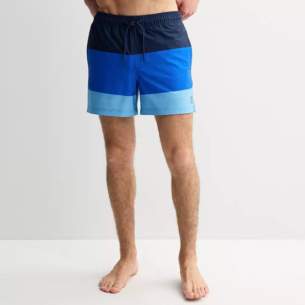 Men's Trinity Coast 5" Colorblock Swim Trunks, Size: XL 5 INCH, Blue Product Image
