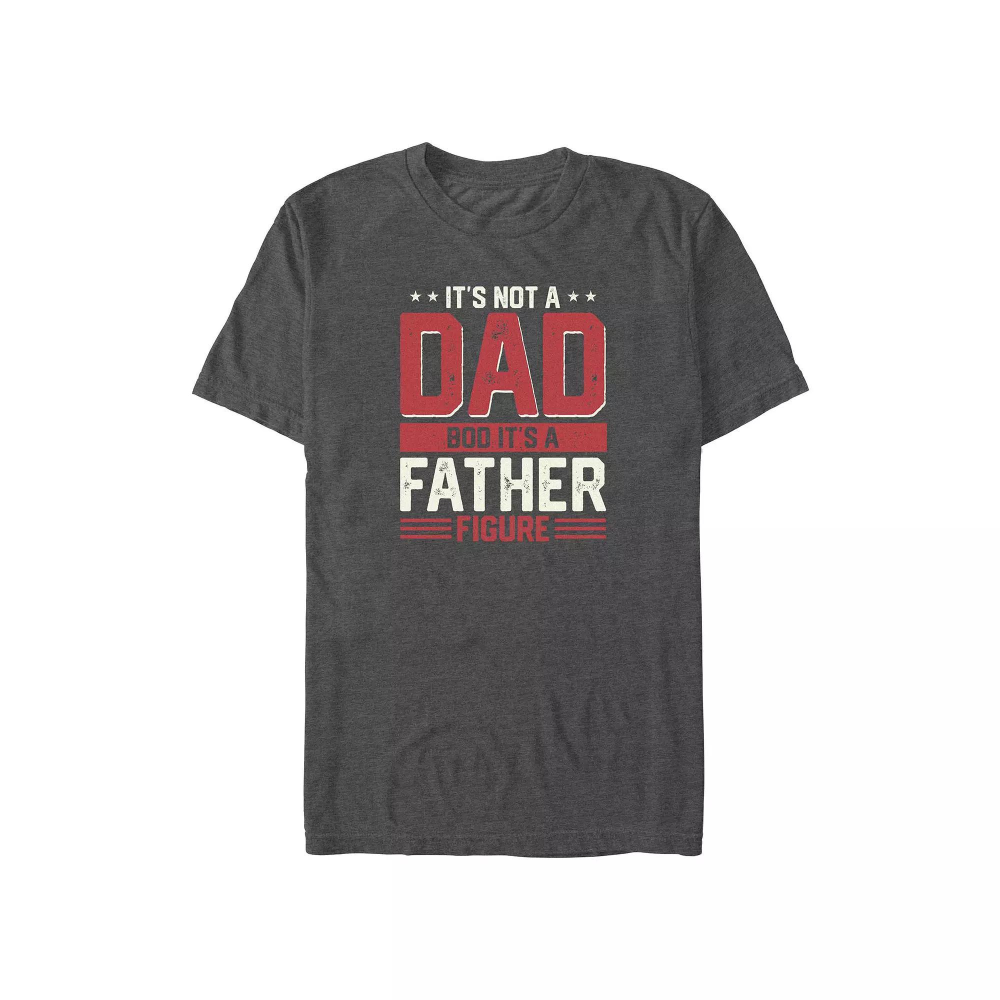 Big & Tall It's Not A Dad Bod It's A Father Figure Graphic Tee, Men's, Size: 5XL, Grey Heather Product Image
