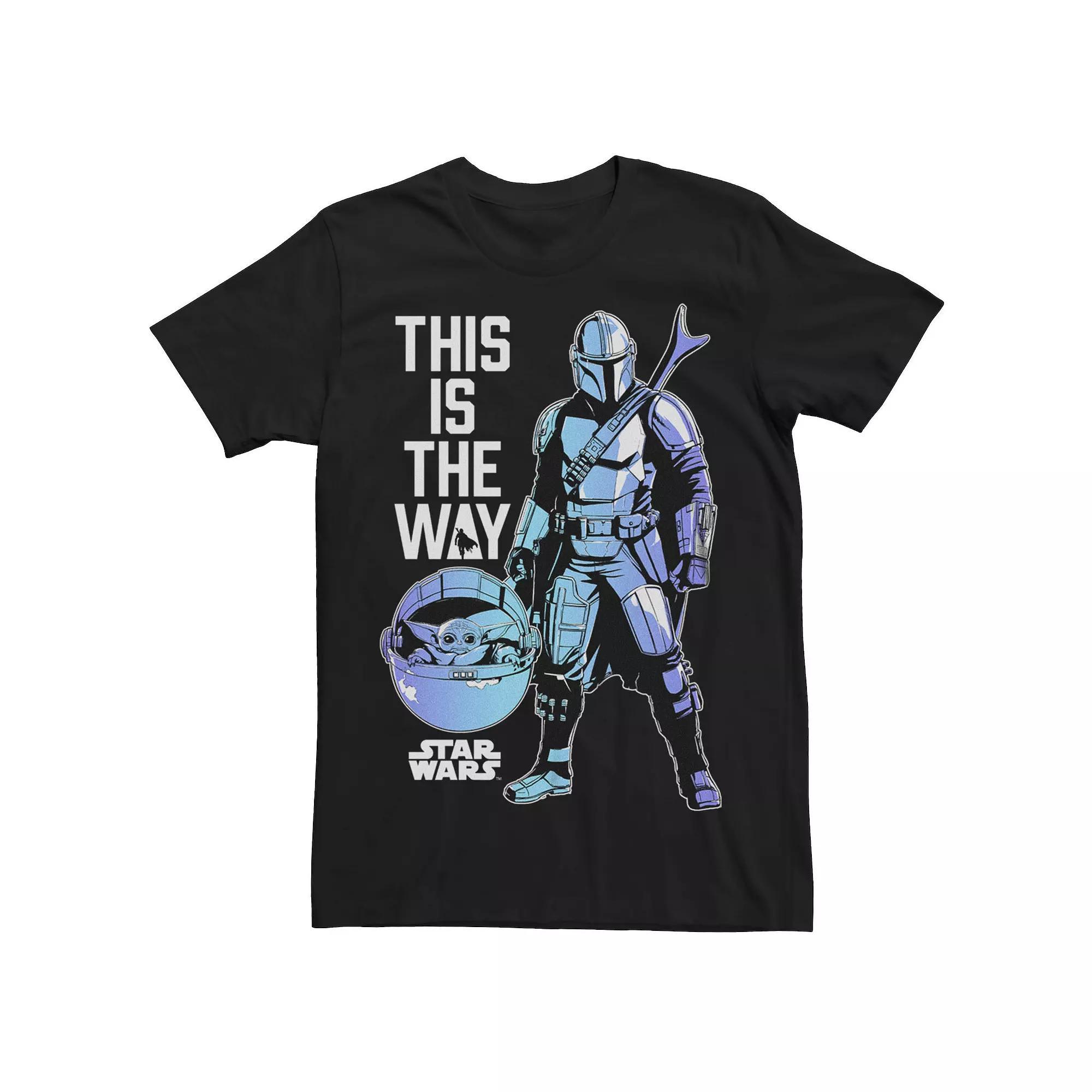 Men's The Mandalorian Grogu And Din Djarin Tee, Size: XL, Black Product Image