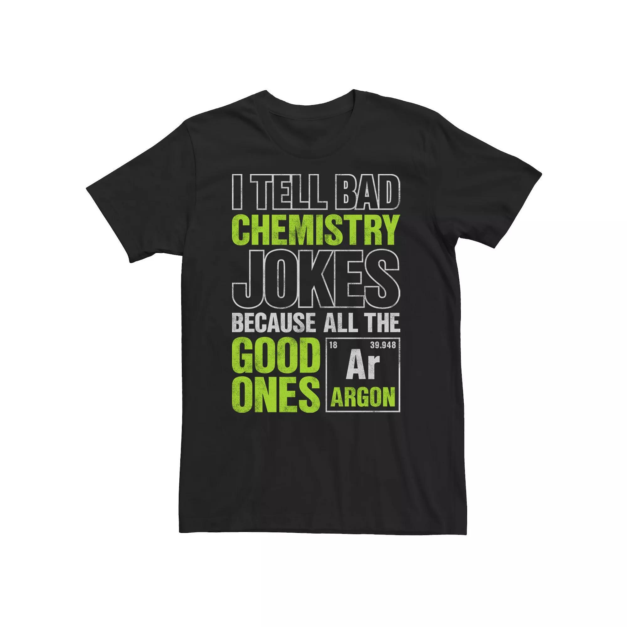 Big & Tall Chemistry Jokes Periodic Table Humor Tee, Men's, Size: 3XL Tall, Black Product Image