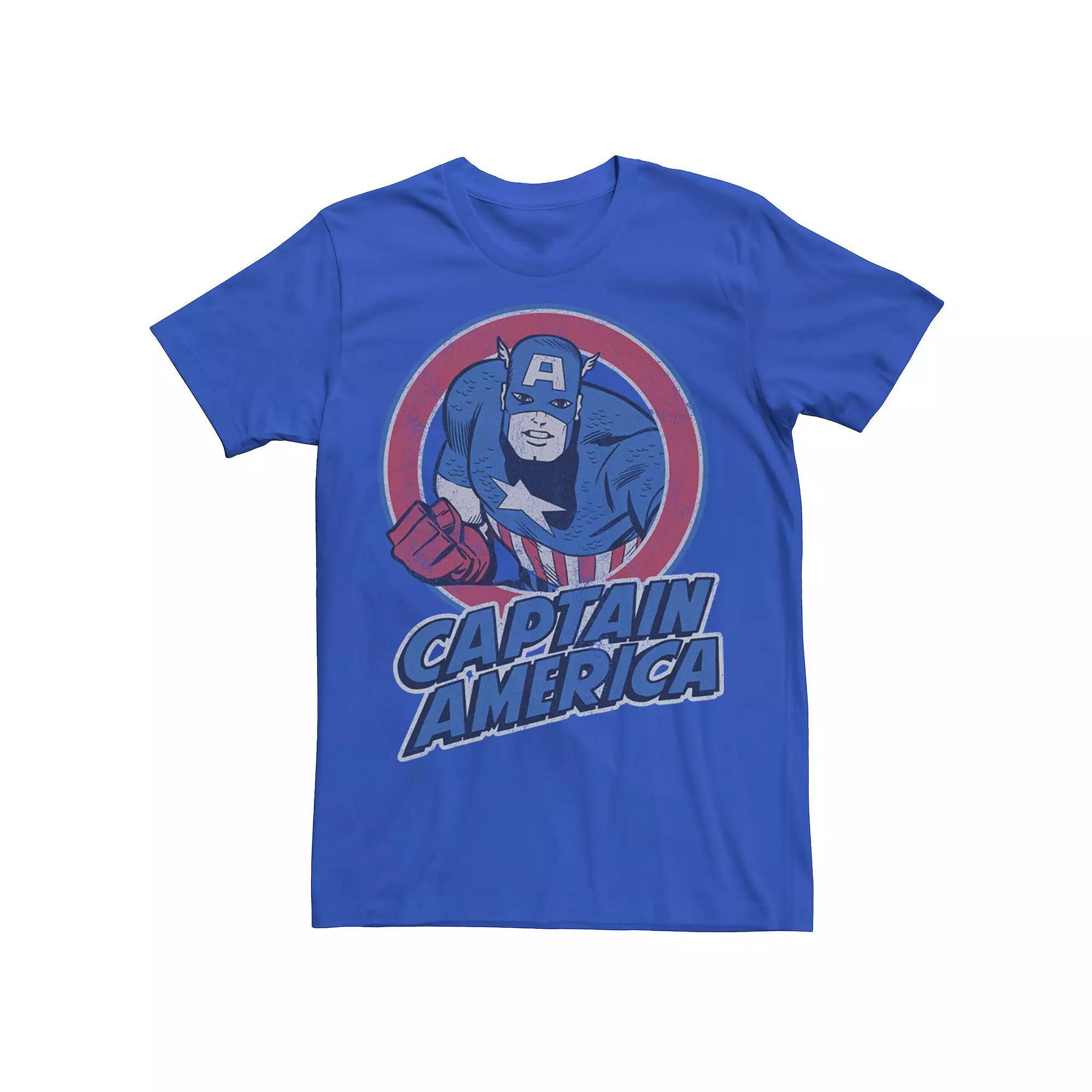 Men's Marvel Captain America Retro Style Portrait Tee, Size: XL, Royal Product Image