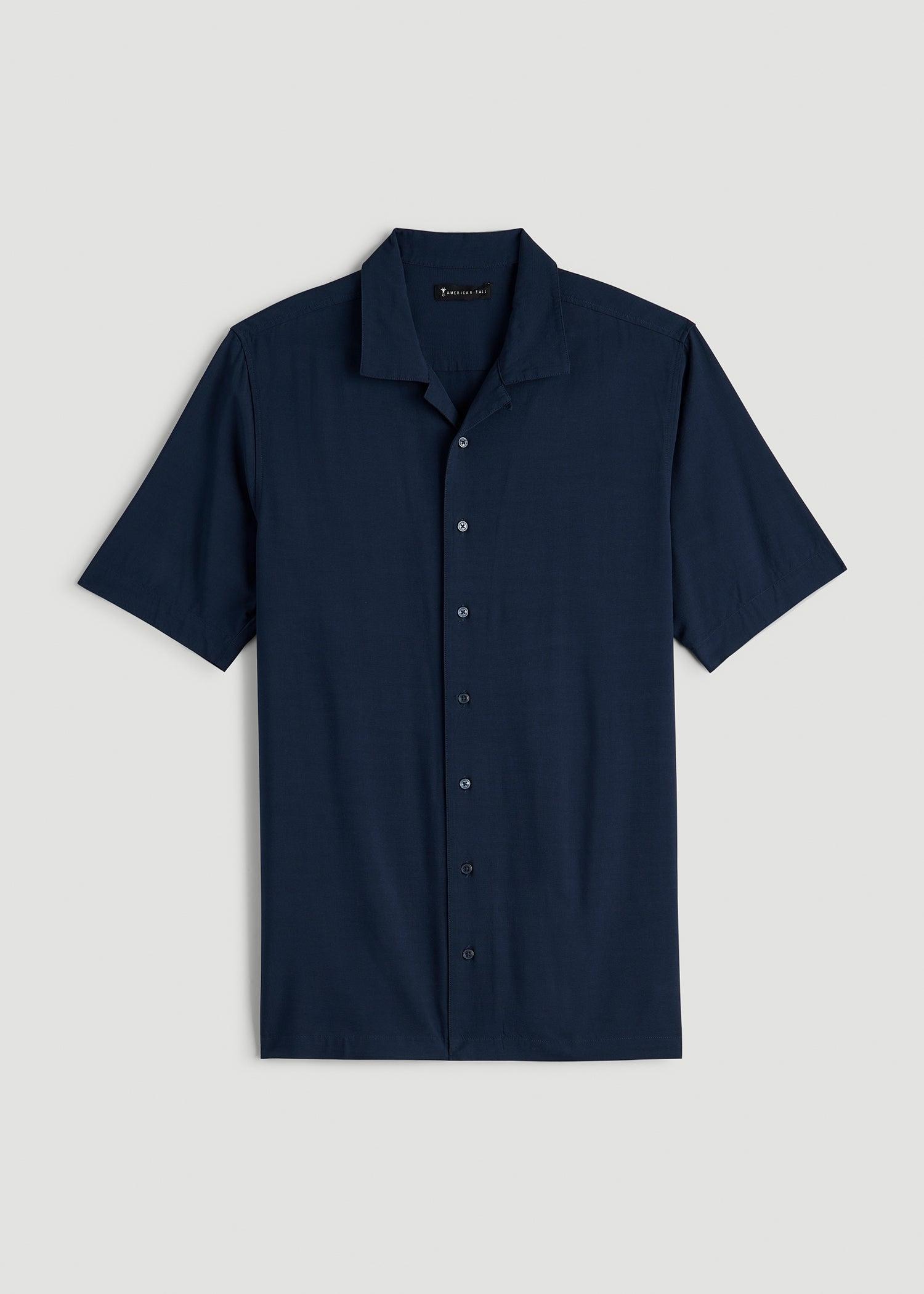 Short Sleeve Resort Shirt for Tall Men in Navy Product Image