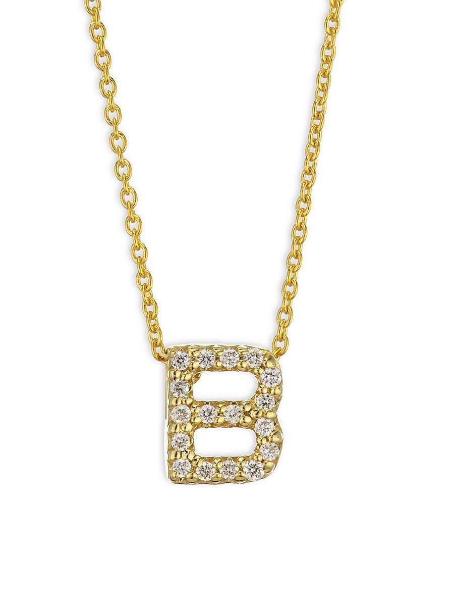 Womens Tiny Treasures Diamond & 18K Yellow Gold Initial Necklace Product Image