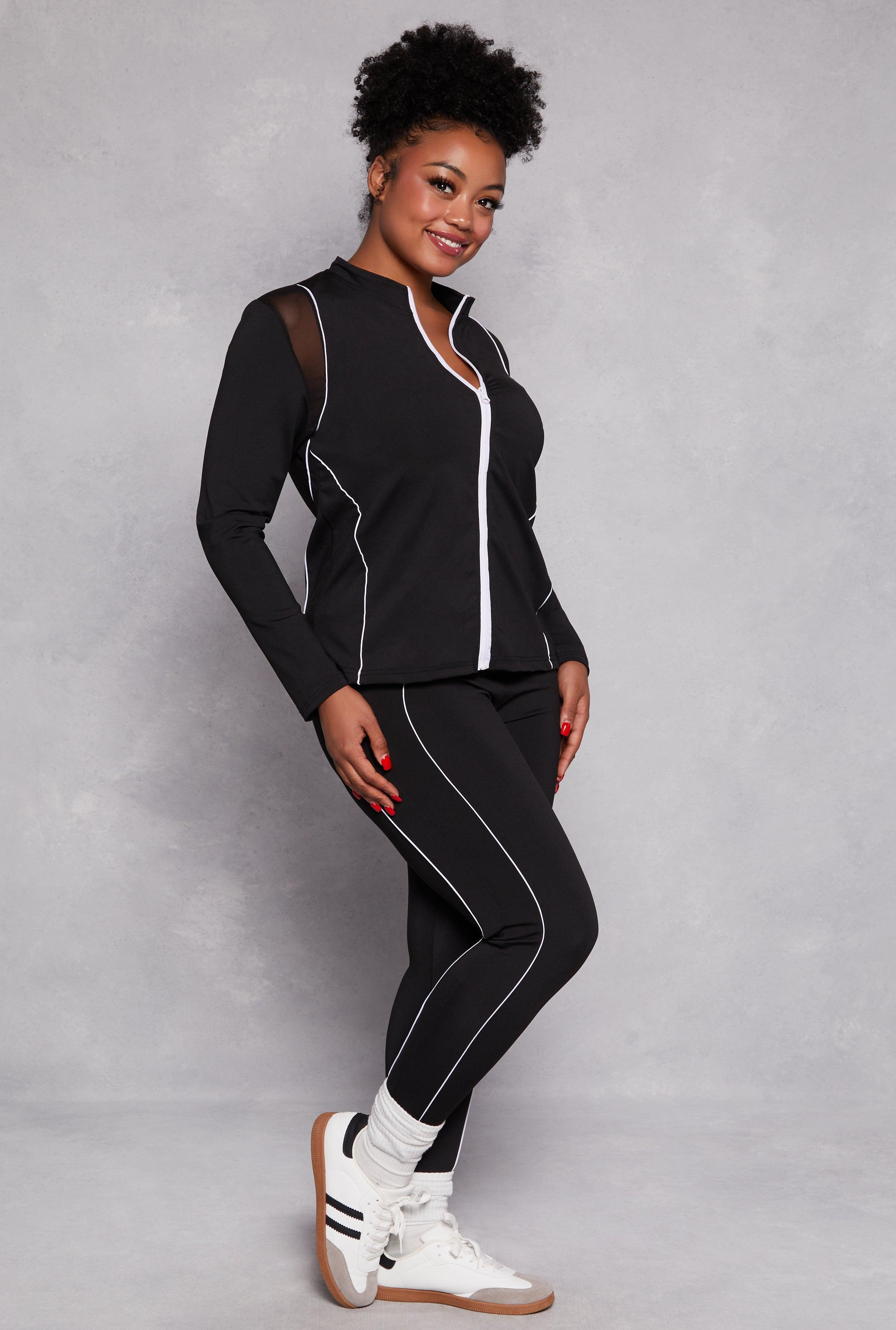 Womens Plus Size Contrast Trim Active Leggings Product Image