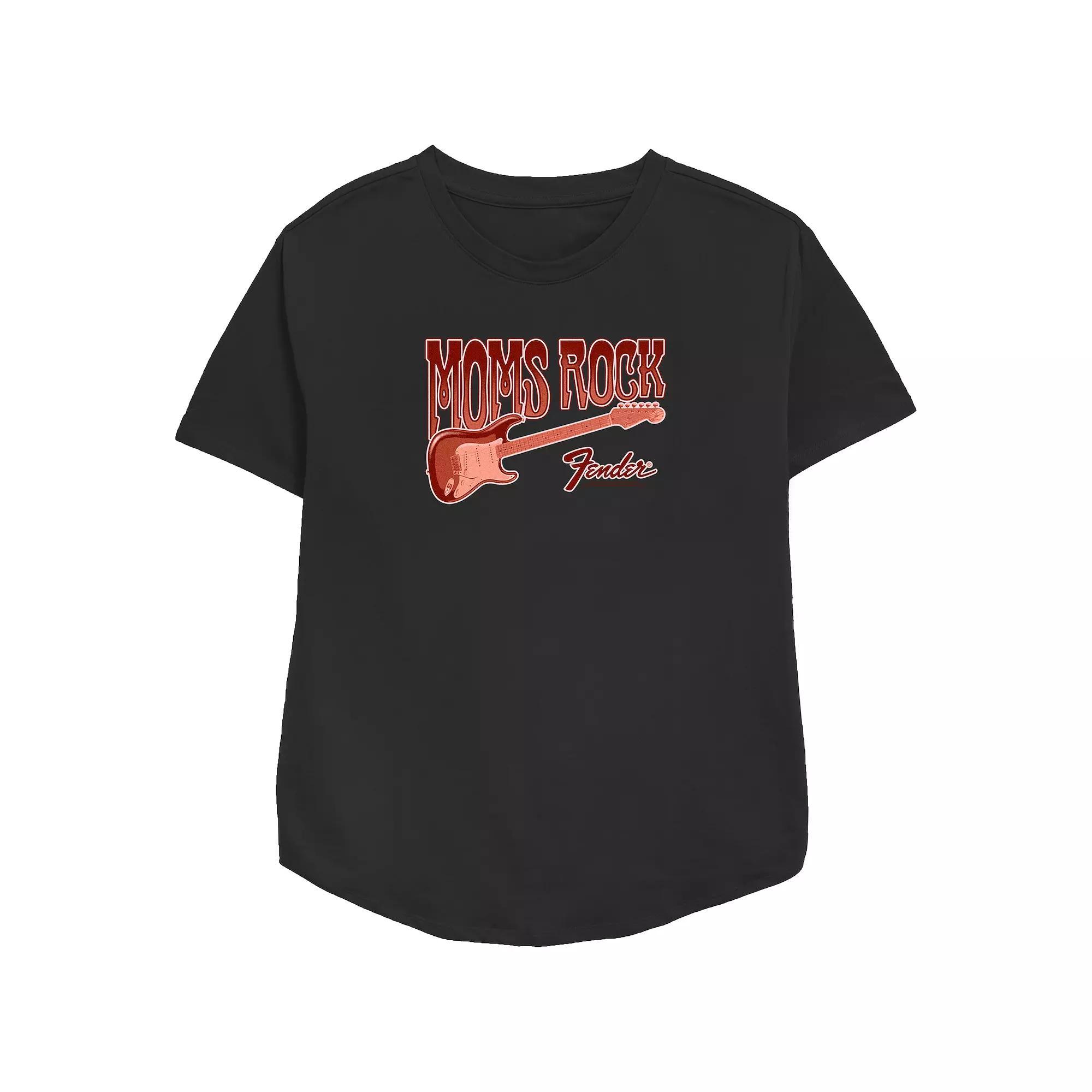 Women's Fender Moms Rock Relaxed Fit Graphic Tee, Size: Large, Black Product Image