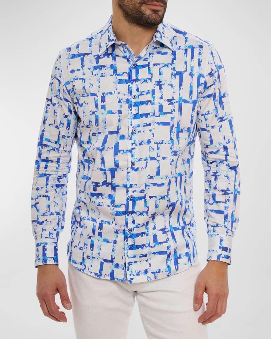 Mens Triton Printed Stretch Cotton Button-Front Shirt Product Image
