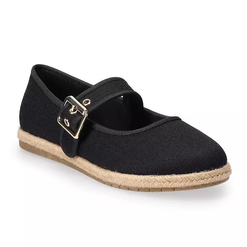 LC Lauren Conrad Holland Women's Espadrille Mary Jane Flats, Size: 6.5, Black Product Image