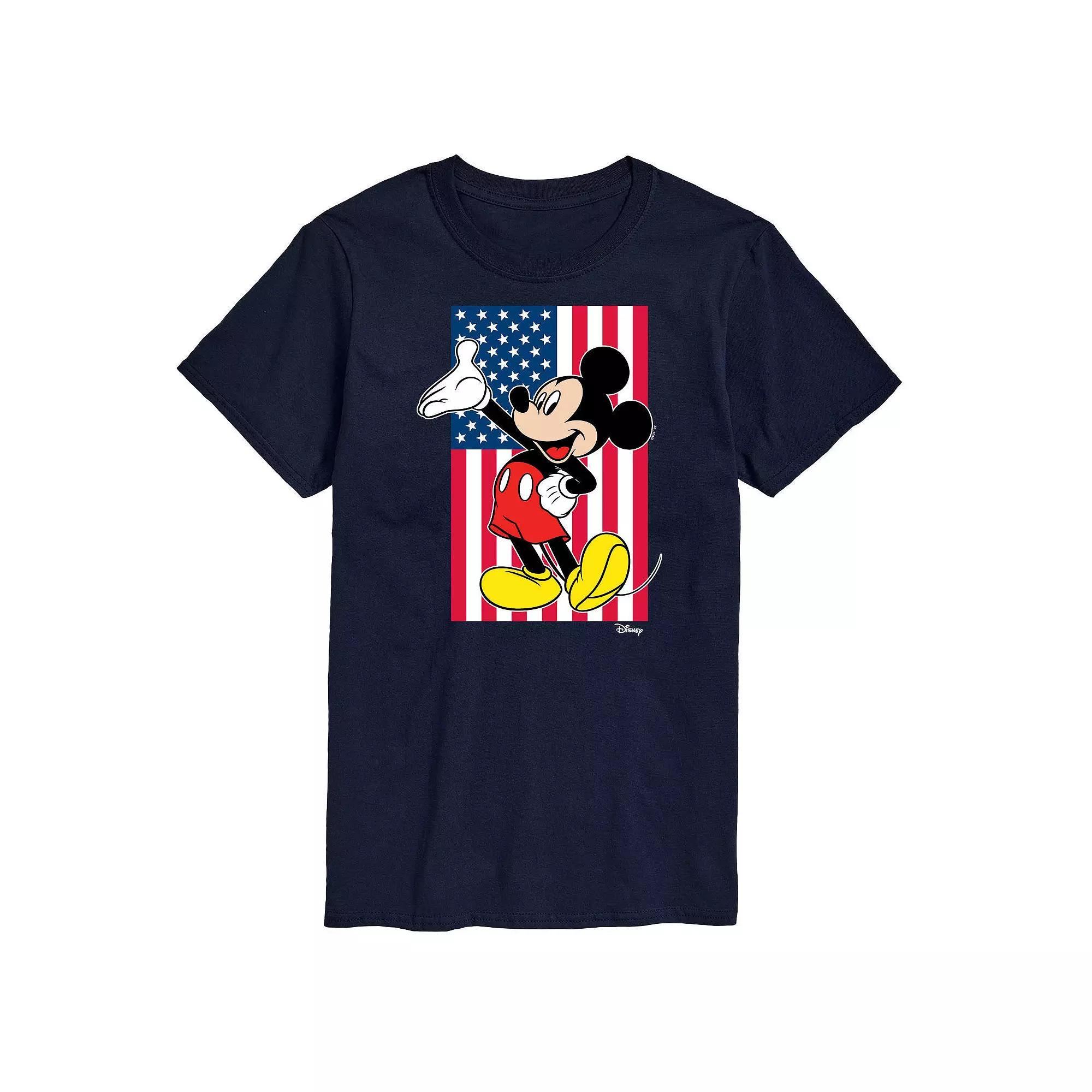 Disney's Mickey Mouse Men's Flag Graphic Tee, Size: Large, Black Product Image