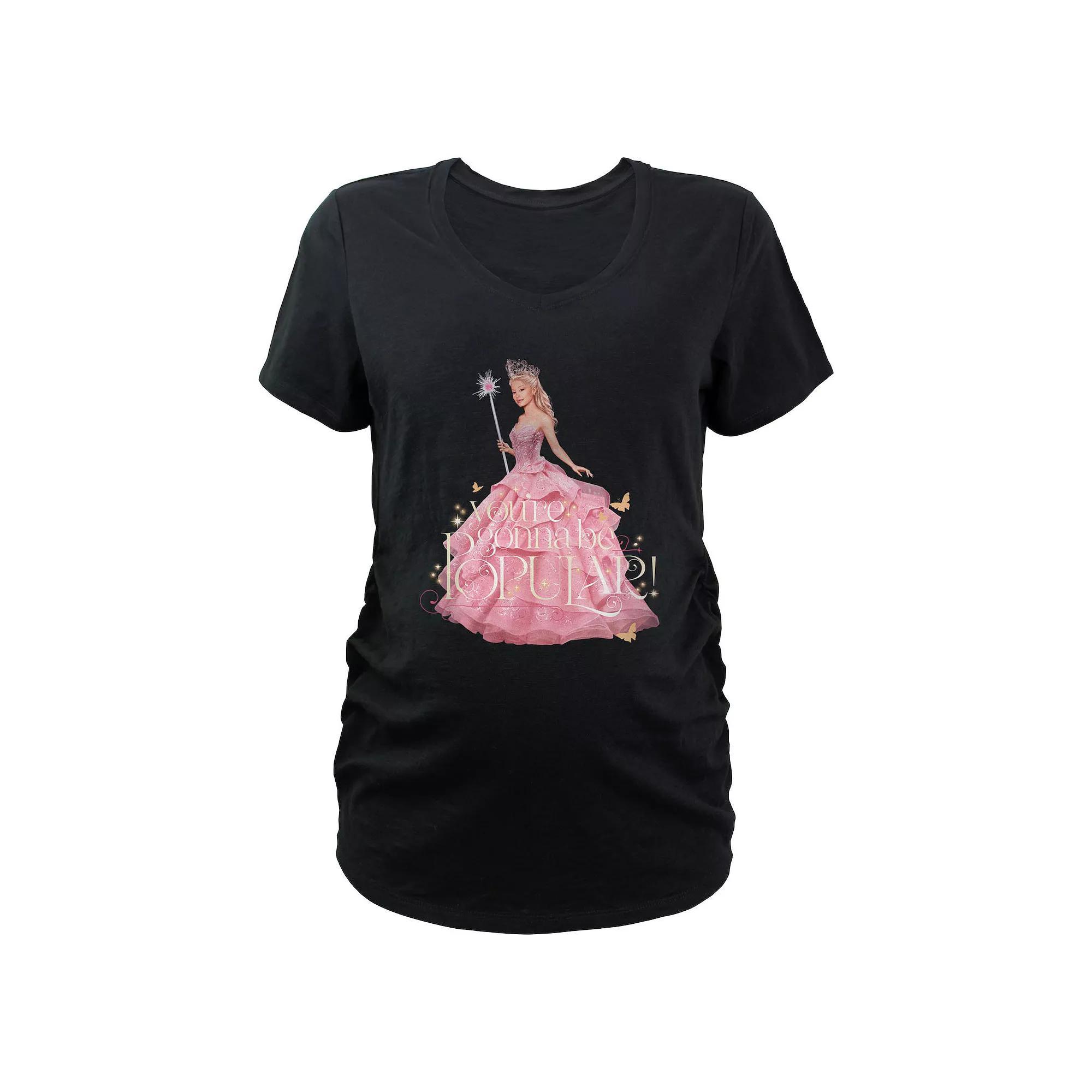 Maternity Wicked Glinda You're Gonna Be Popular Graphic Tee, Women's, Size: Large-Mat, Black Product Image