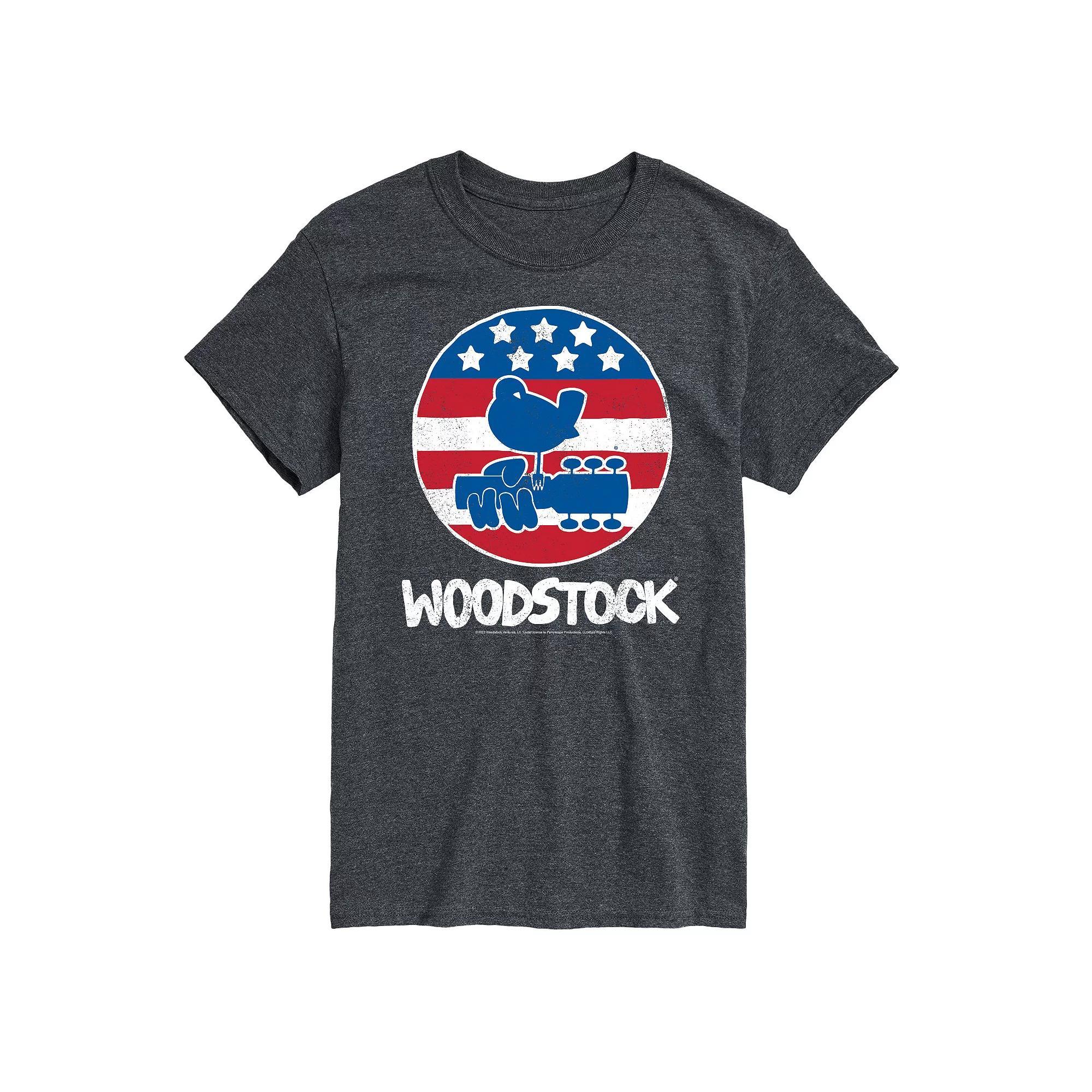 Mens Woodstock Americana Graphic Tee Grey Product Image
