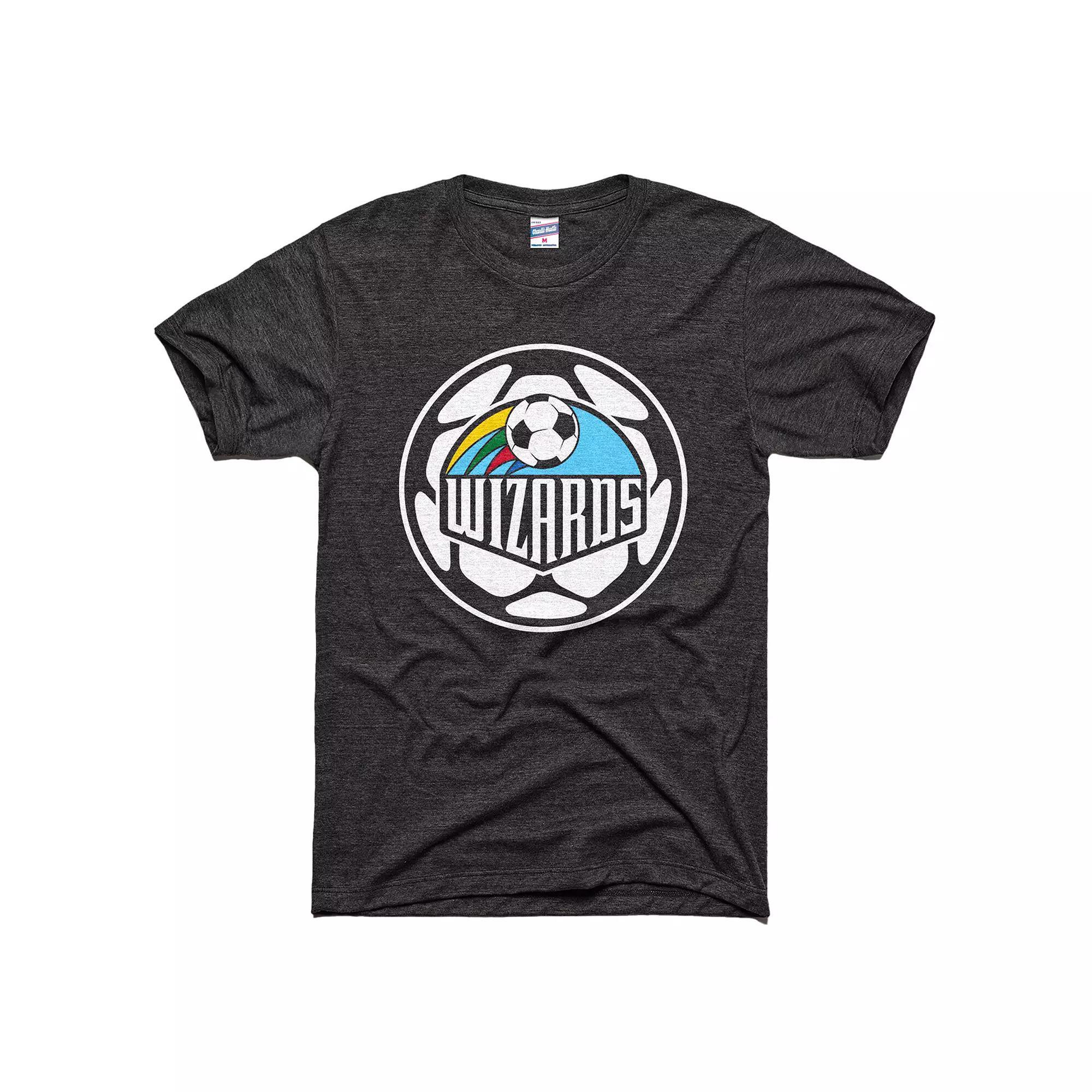 Men's Charlie Hustle Black Sporting Kansas City Retro Soccer Ball Tri-Blend T-Shirt, Size: XL Product Image