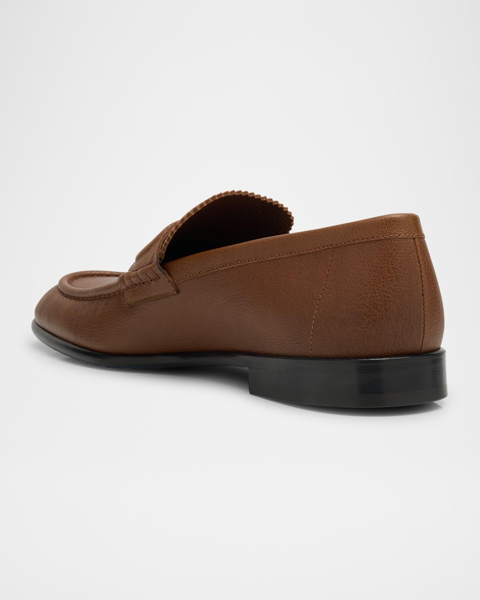 Men's Hyde Woven Leather Penny Loafers Product Image
