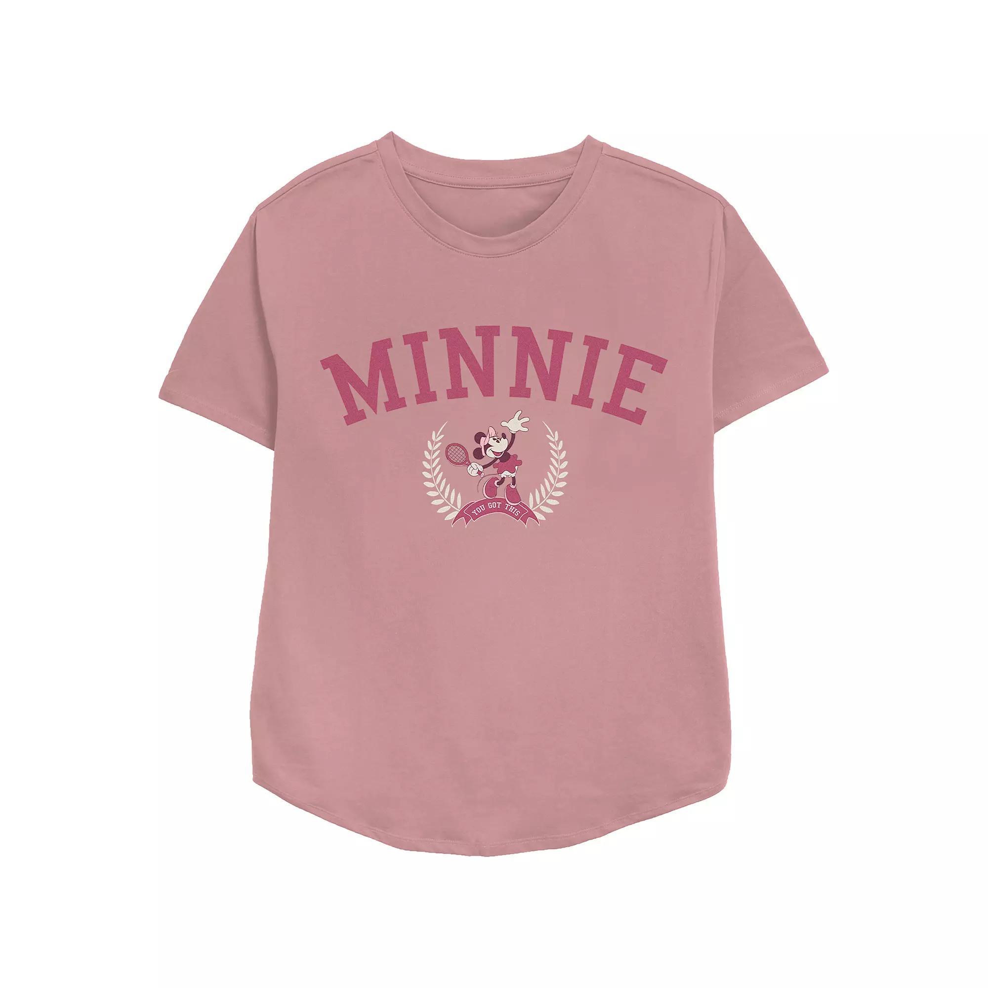 Disney's Minnie Mouse Tennis Player Relaxed Fit Women's Graphic Tee, Girl's, Size: XXL, Pink Product Image