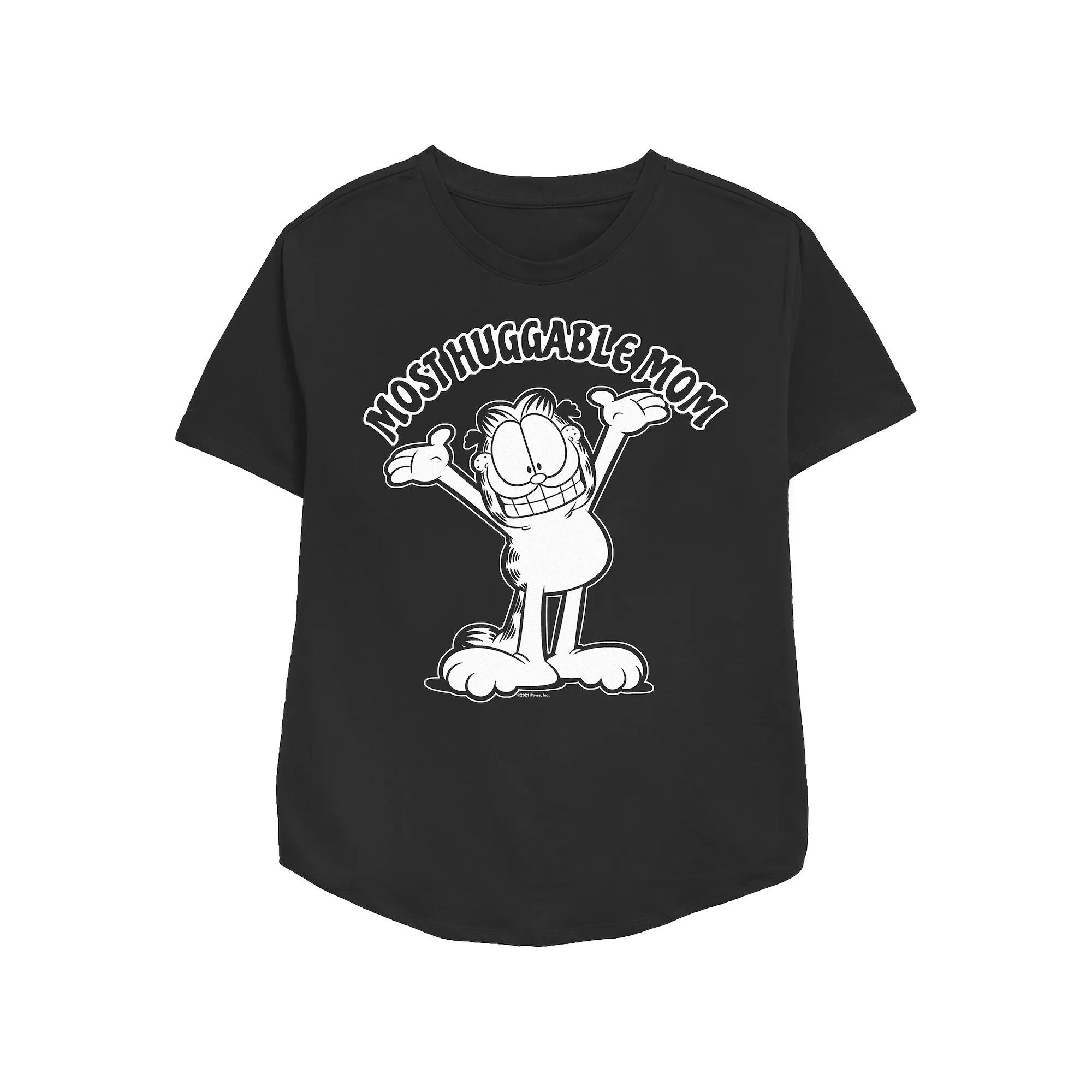 Women's Garfield Most Huggable Mom Relaxed Fit Graphic Tee, Size: XS, Black Product Image