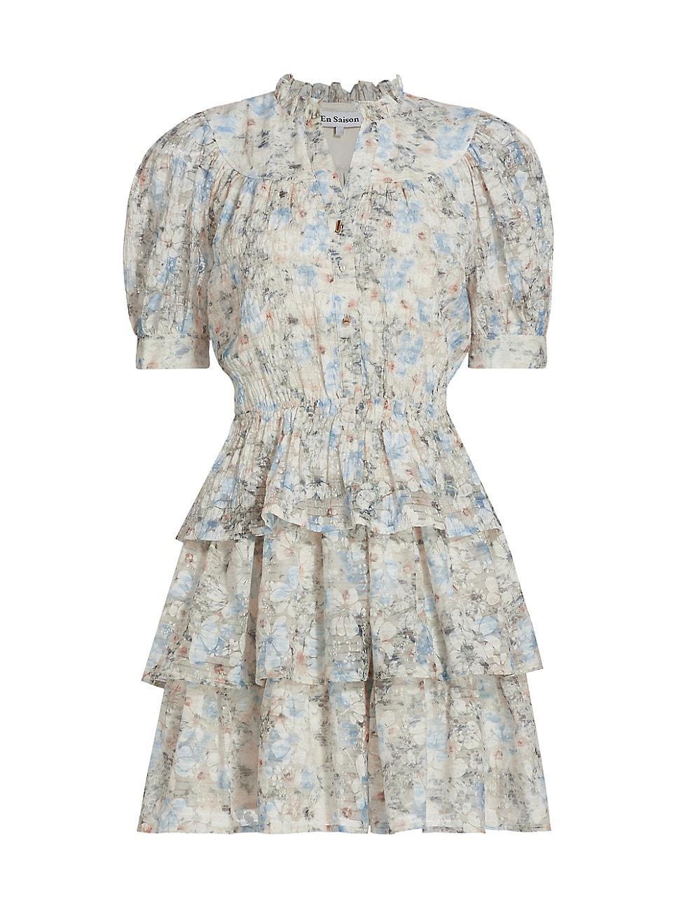 en saison Tosca Midi Dress (Peach Blue) Women's Clothing Product Image