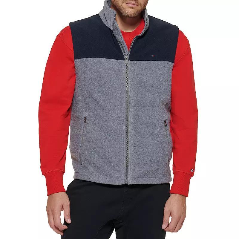 Big & Tall Tommy Hilfiger Fleece Vest with Stand Collar, Men's, Size: 4XB, Light Gray Product Image