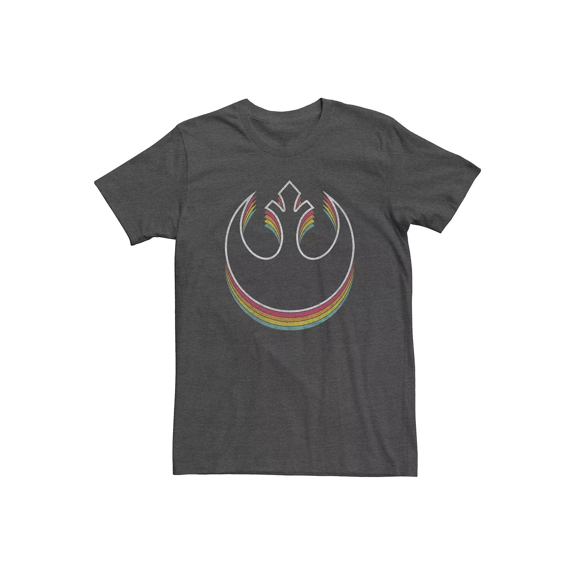 Men's Star Wars Rebel Symbol Rainbow Fade Graphic Tee, Size: Medium, Grey Heather Product Image