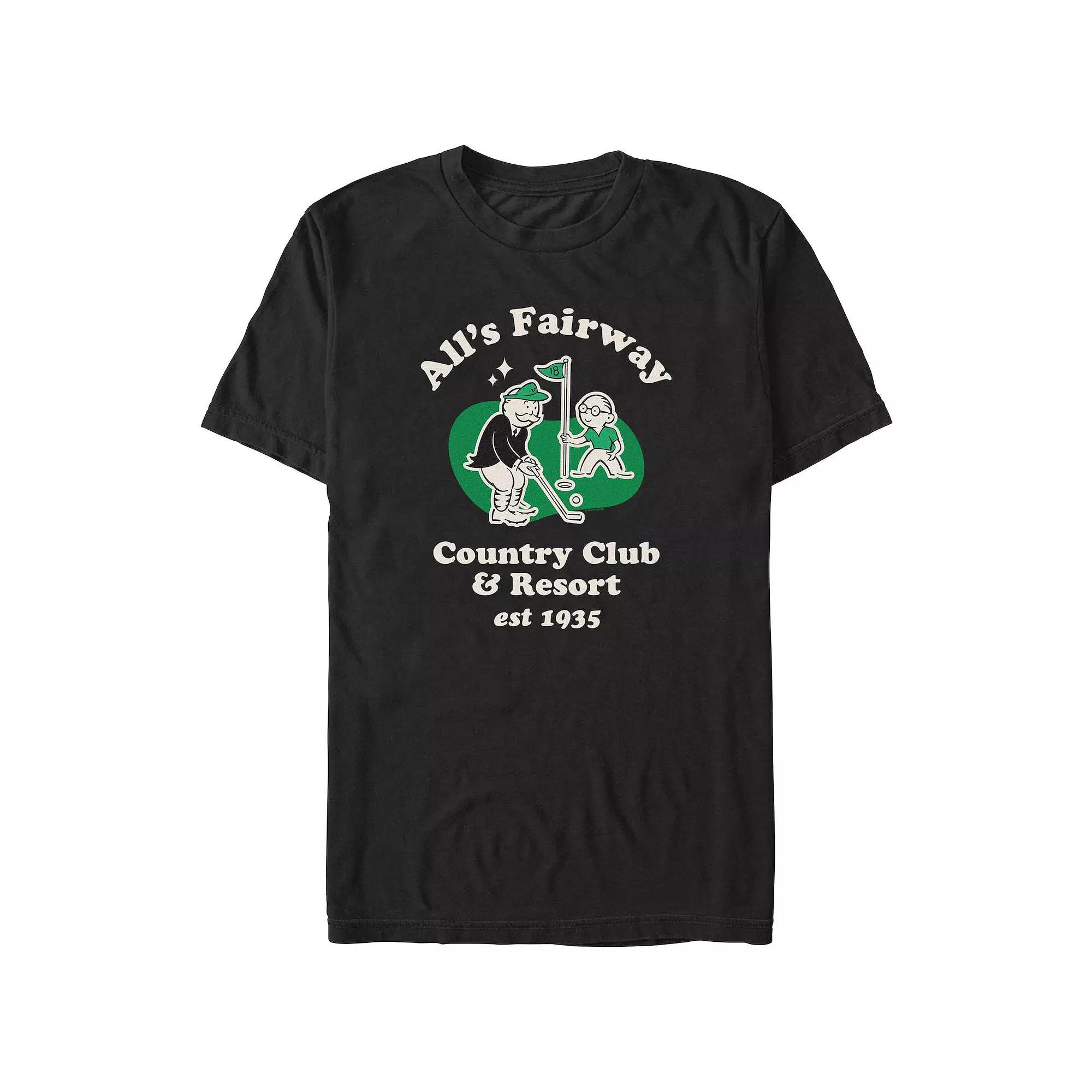 Big & Tall Monopoly All's Fairway Country Club And Resort Graphic Tee, Men's, Size: 3XL Tall, Black Product Image