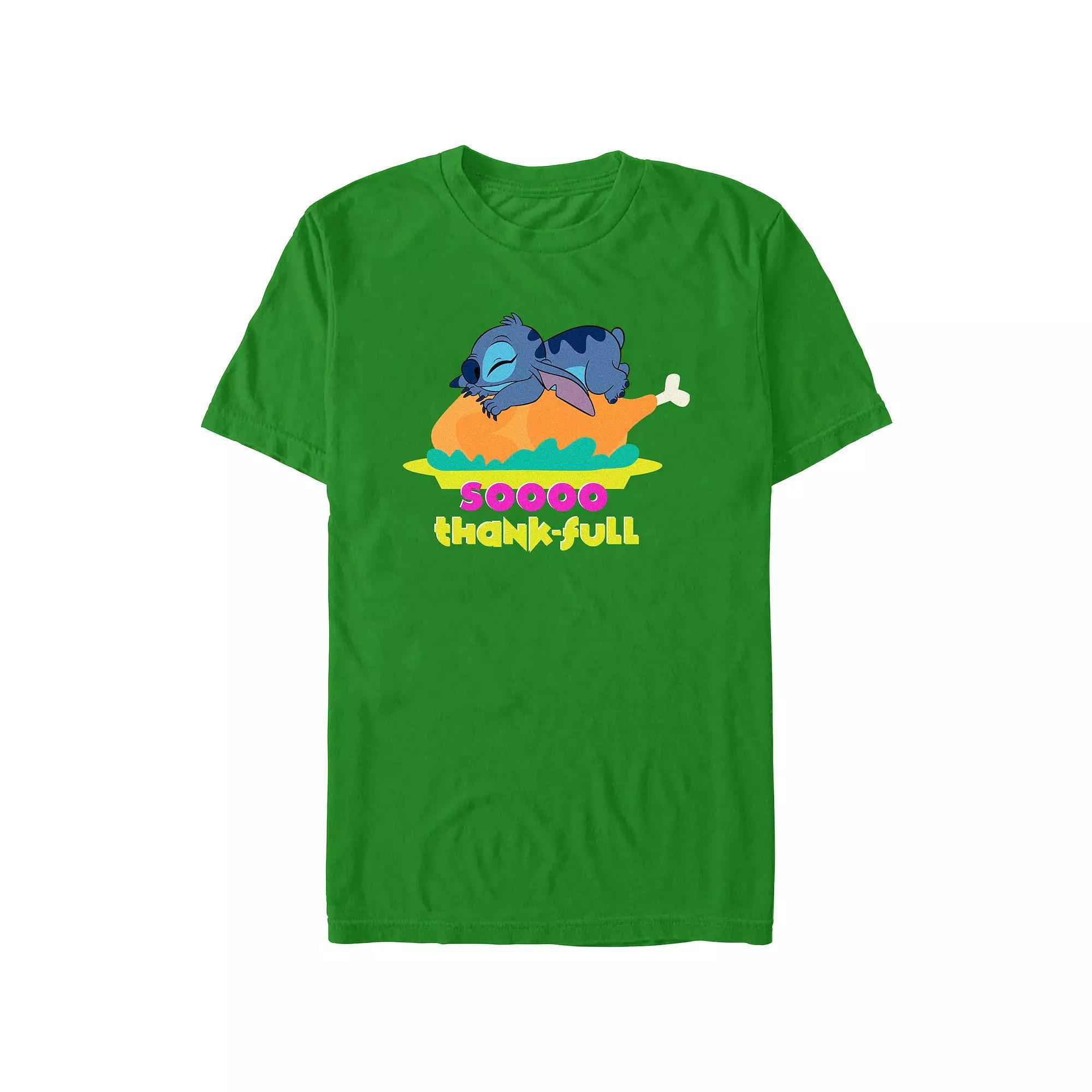 Disney's Lilo & Stitch So Thankful Men's Graphic Tee, Size: XL, Kelly Product Image