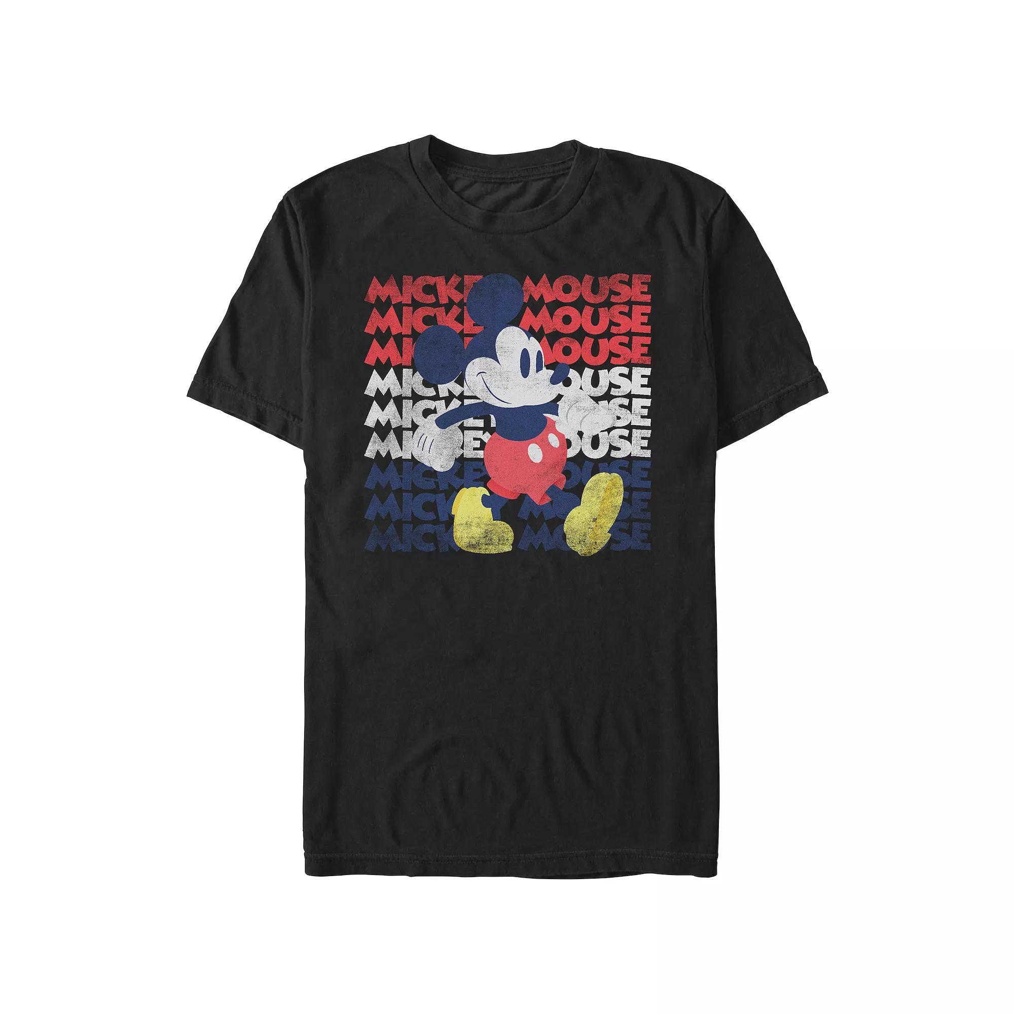 Disney's Mickey Mouse Red White And Blue Men's Graphic Tee, Size: XXL, Black Product Image