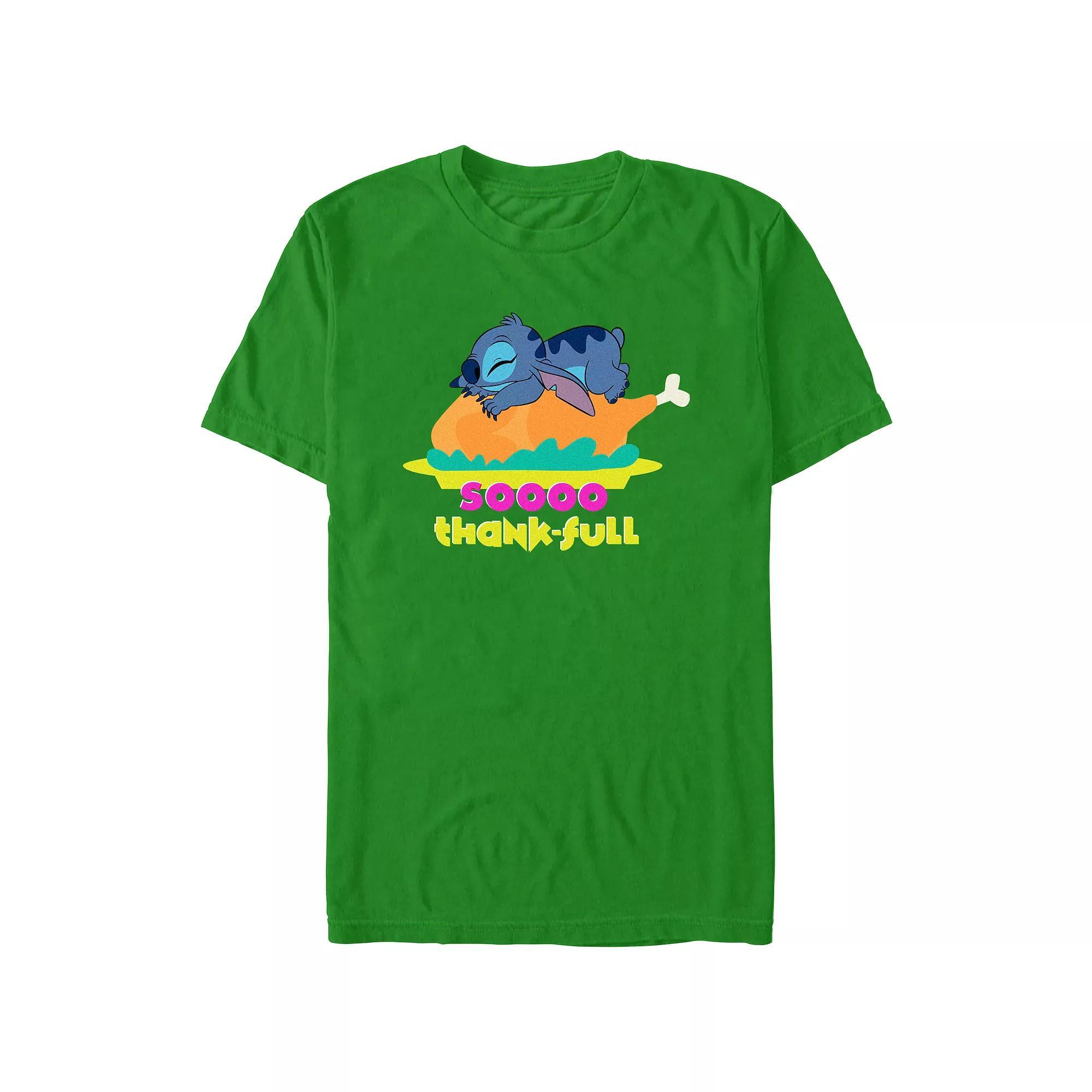 Disney's Lilo & Stitch So Thankful Men's Graphic Tee, Size: XL, Kelly Product Image