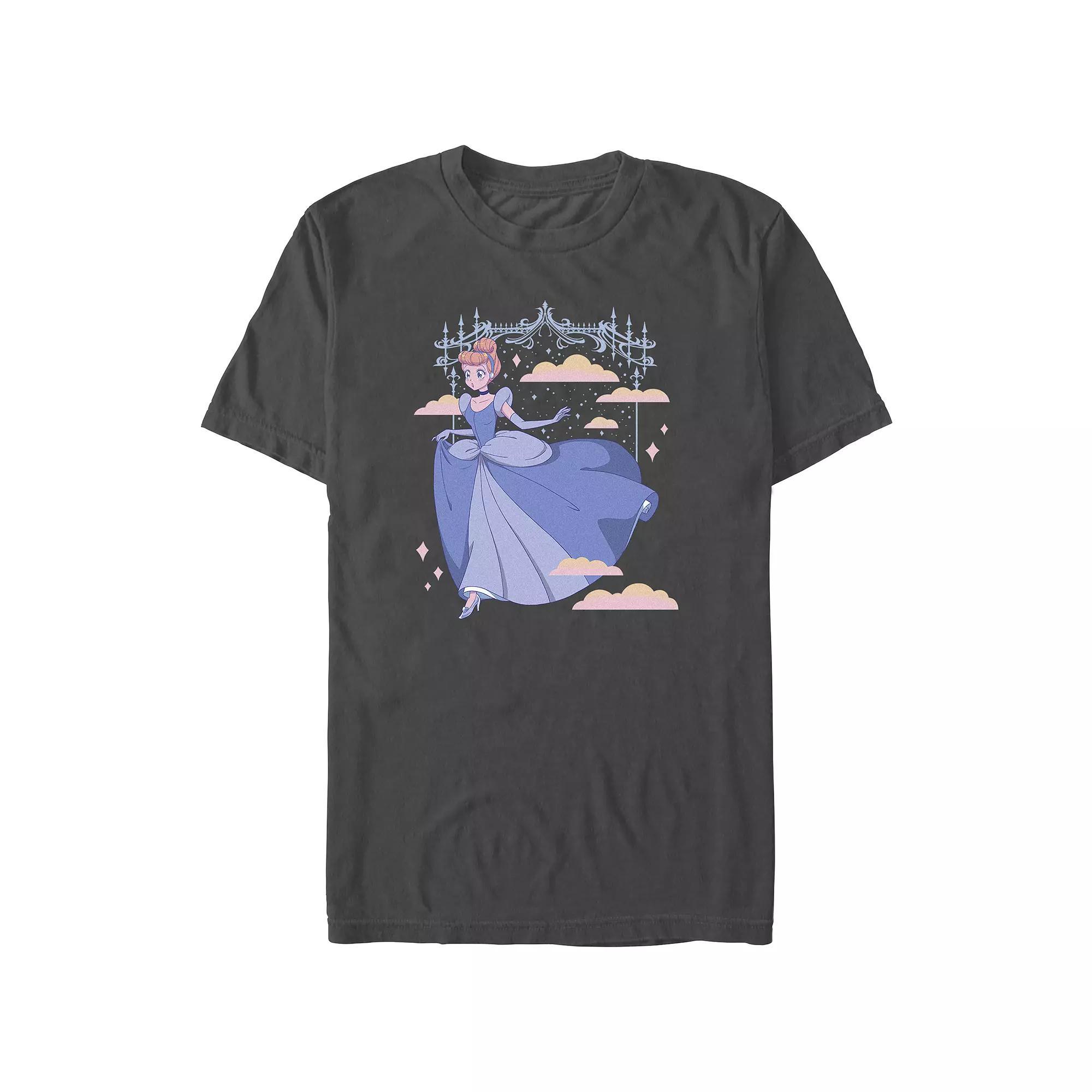Disney's Cinderella Anime Style Portrait Juniors' Boyfriend Graphic Tee, Women's, Size: XXL, Grey Product Image