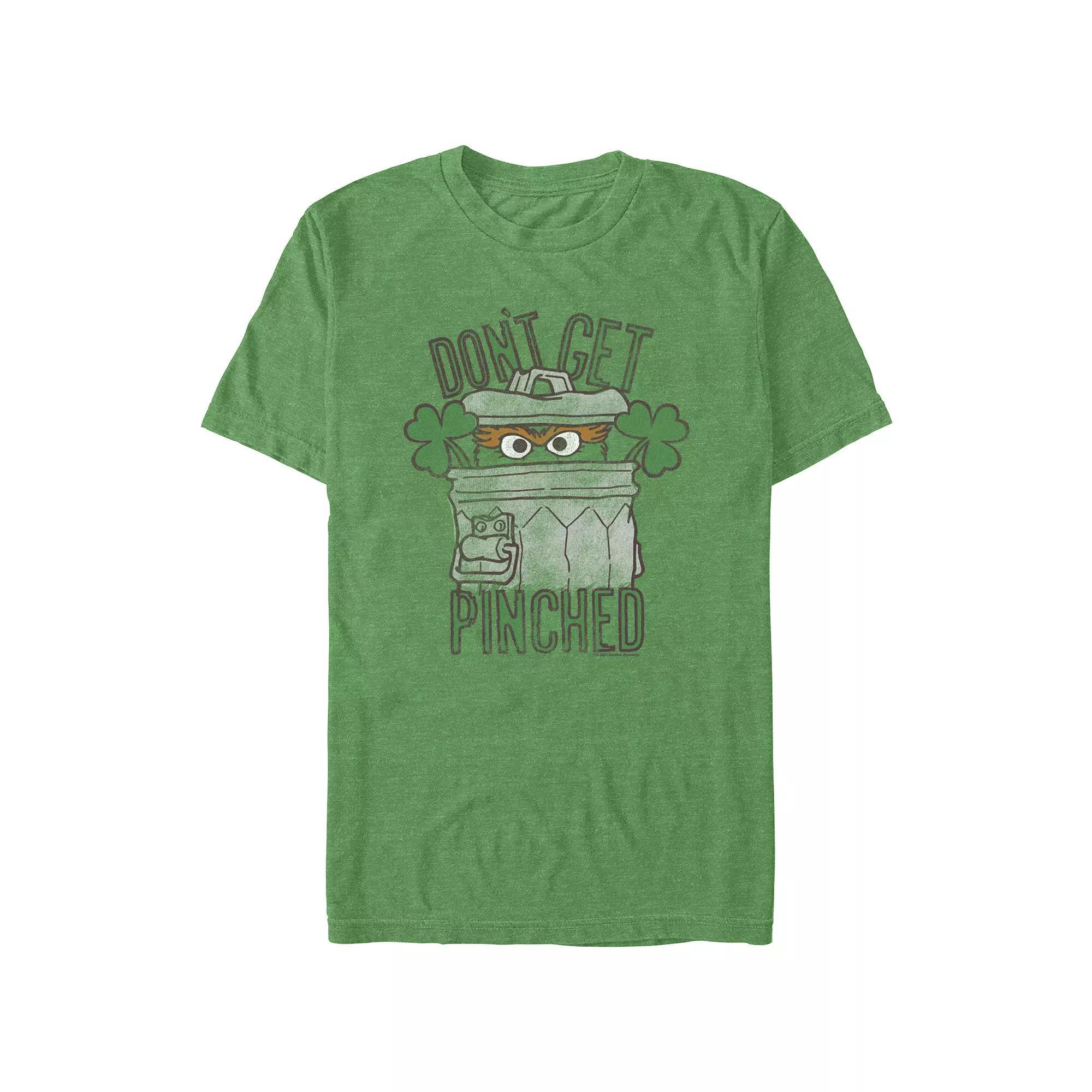 Men's Sesame Street Oscar Don't Get Pinched Graphic Tee, Size: Medium, Kelly Grey Product Image