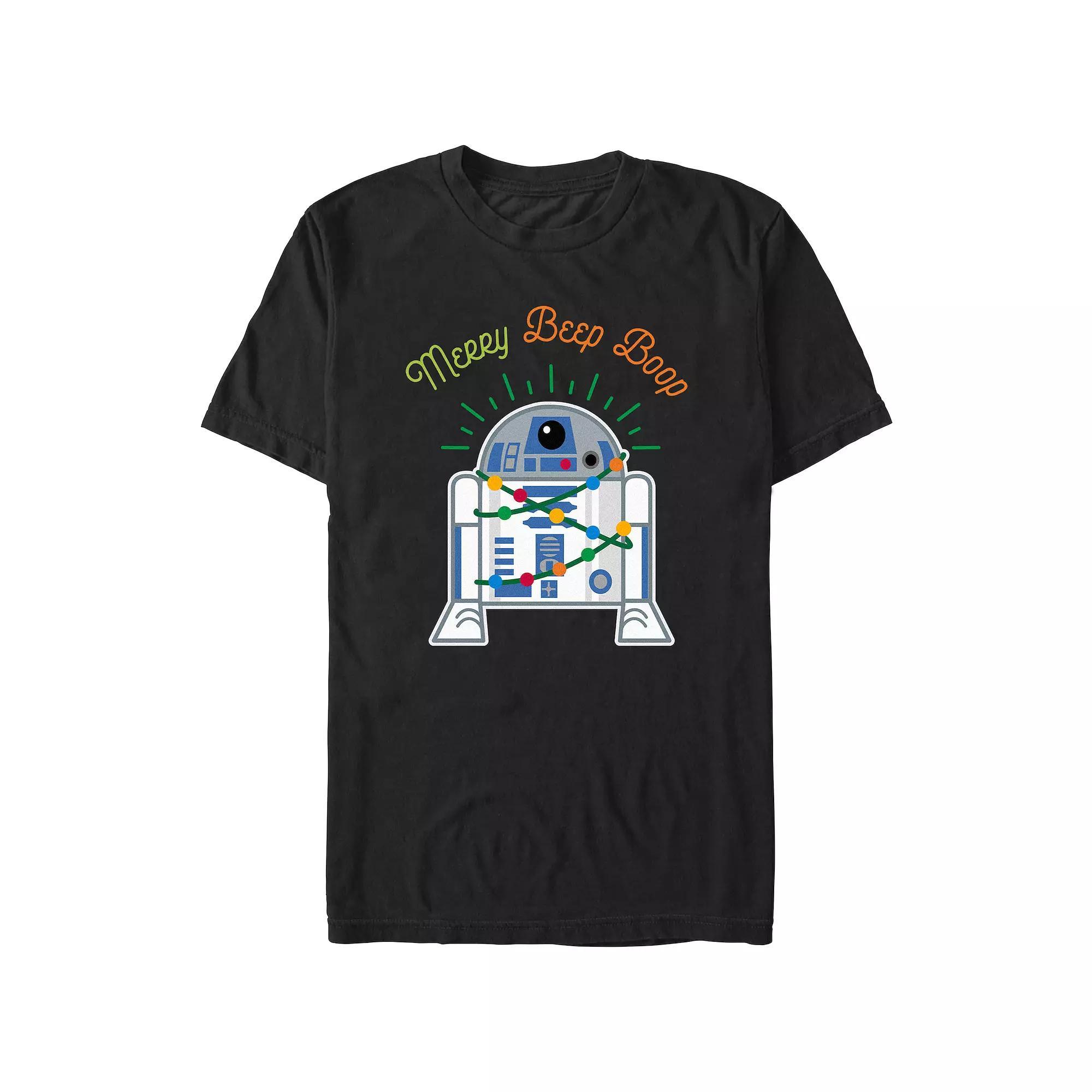 Men's Star Wars R2-D2 Merry Beep Boop Beep Graphic Tee, Size: XXL, Black Product Image
